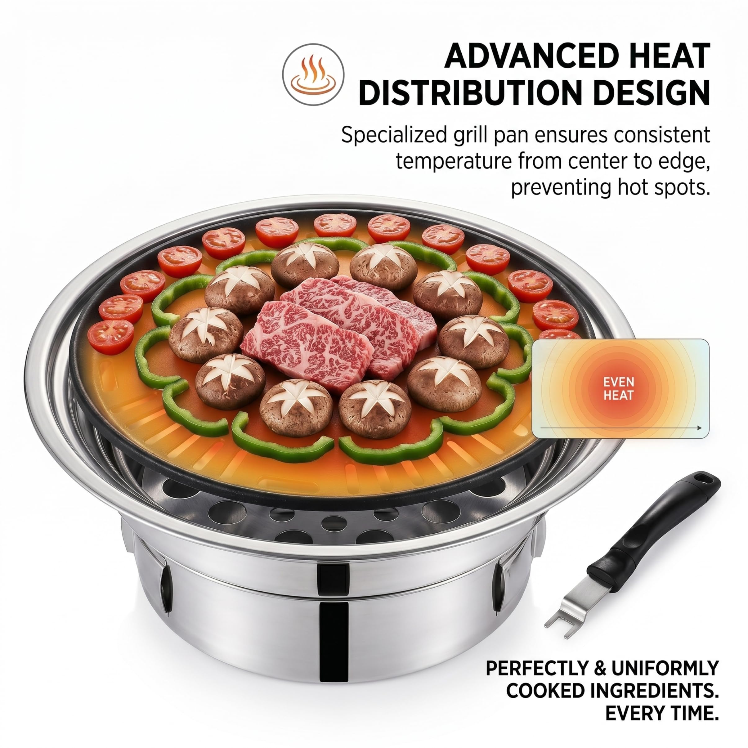 Parrilla de barbacoa coreana portátil con sartén y red antiadherentes, pequeña parrilla de carbón para interiores y exteriores, estufa de barbacoa coreana para el hogar, camping, cocina de fiest