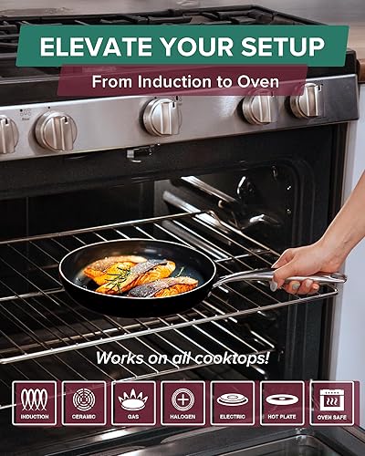 Miniatura 6 de Nuwave Lux - Colección de utensilios de cocina prémium de 13 piezas, cerámica azul Duralon Healthy G10 antiadherente, ultra duradero, sin PFAS,