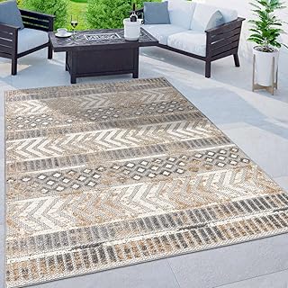 Rugshop Distressed Geometric Indoor/Outdoor Beige Area Rug Modern Tribal...