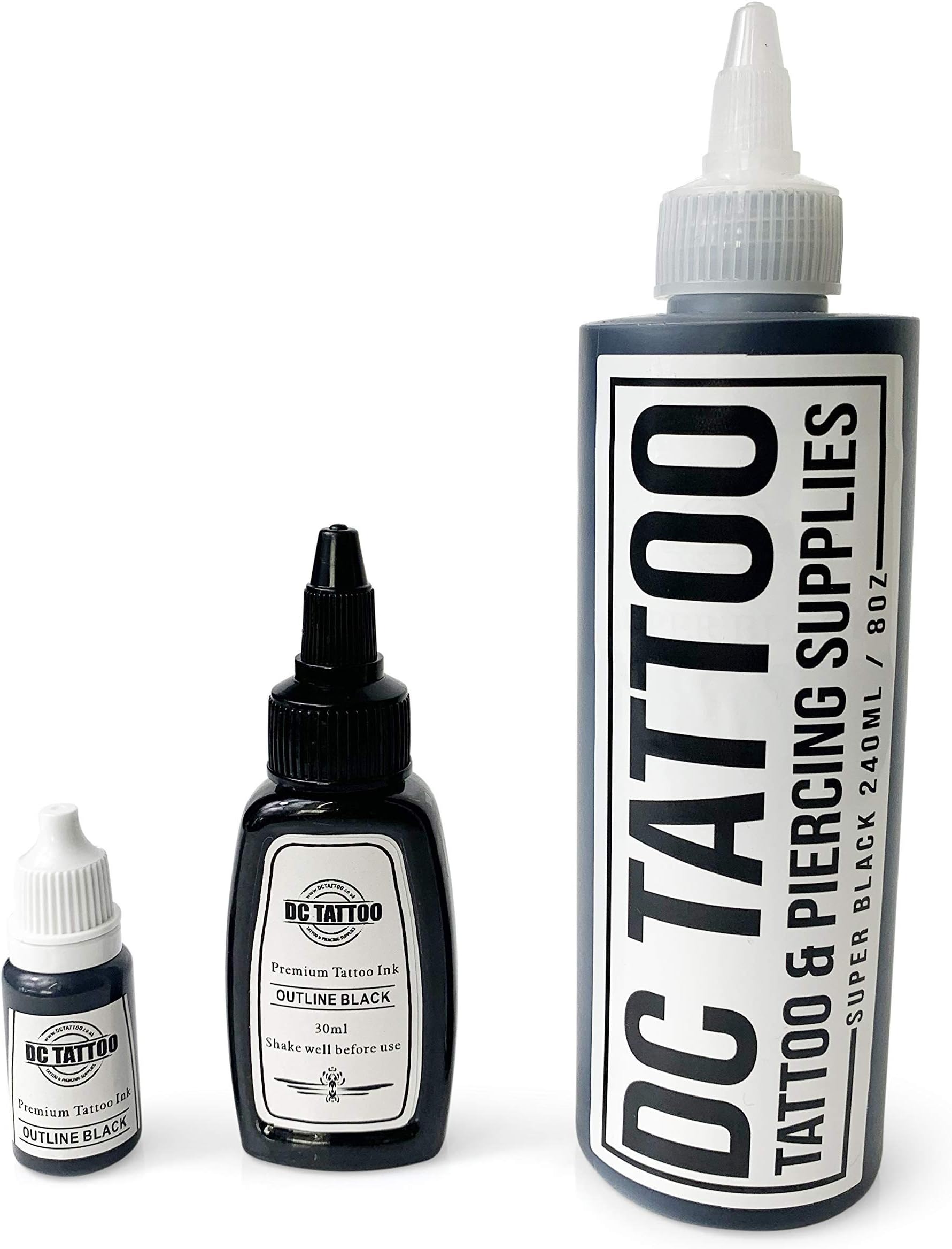 Stick & Hand Poke - Black Tattoo Ink 10ml, 30ml or 240ml (10ml)