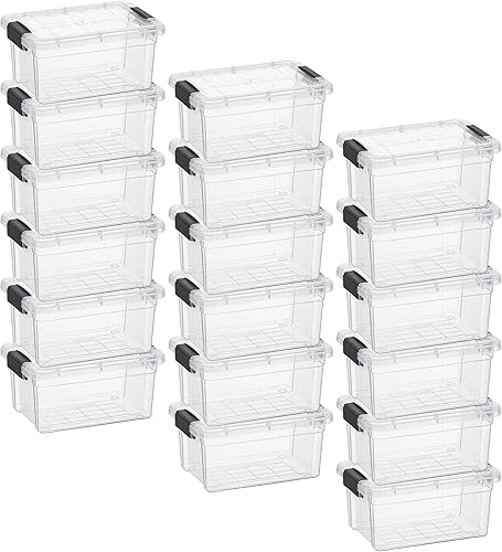 Miniatura 26 de Superio Cajas de almacenamiento transparentes con tapas, contenedores de plástico de 4.5 cuartos para organizar, cajas apilables, sin BPA, no