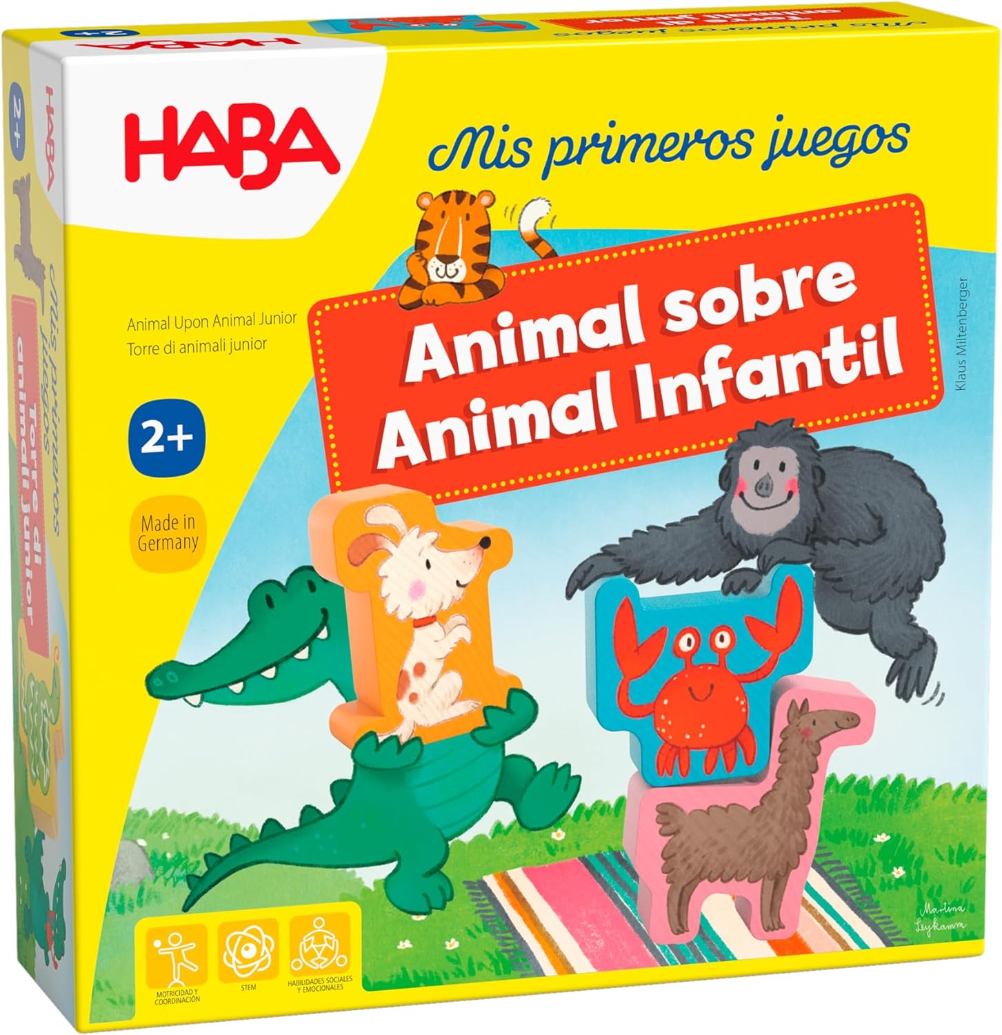 HABA 306073 - My First Games - Animal on Animal, Classic Stacking Game. More 2 Years