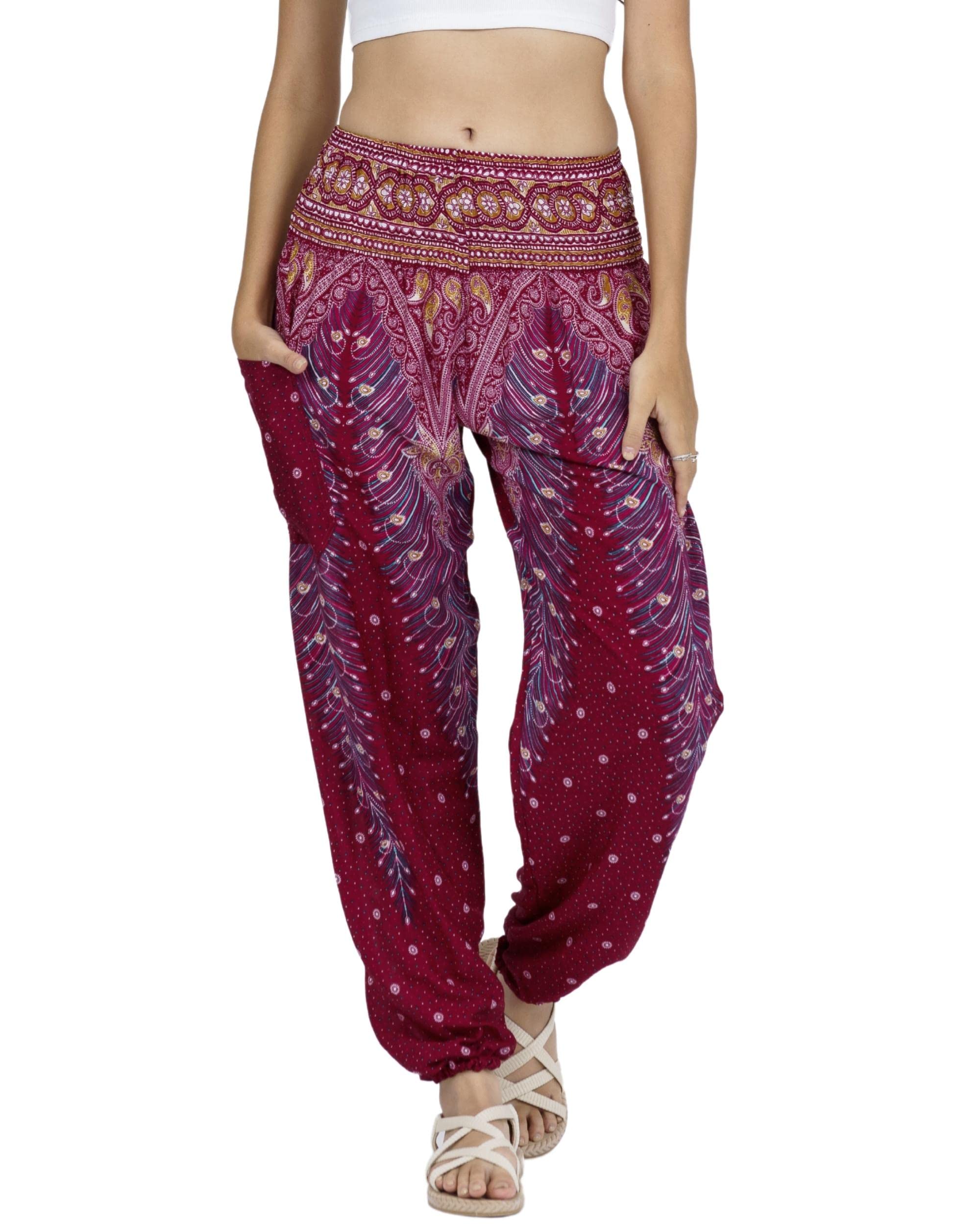 Lofbaz Harem Pants for Women Yoga Boho Hippie Clothing Womens Palazzo Bohemian Pajama Trousers Beach Indian Gypsy Genie Clothes