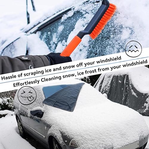 Miniatura 5 de Cubierta de parabrisas de nieve para Dodge Charger 2006-2023 y para Dodge Avenger Dart Challenger 2024 neón, cubierta de parabrisas de ajuste