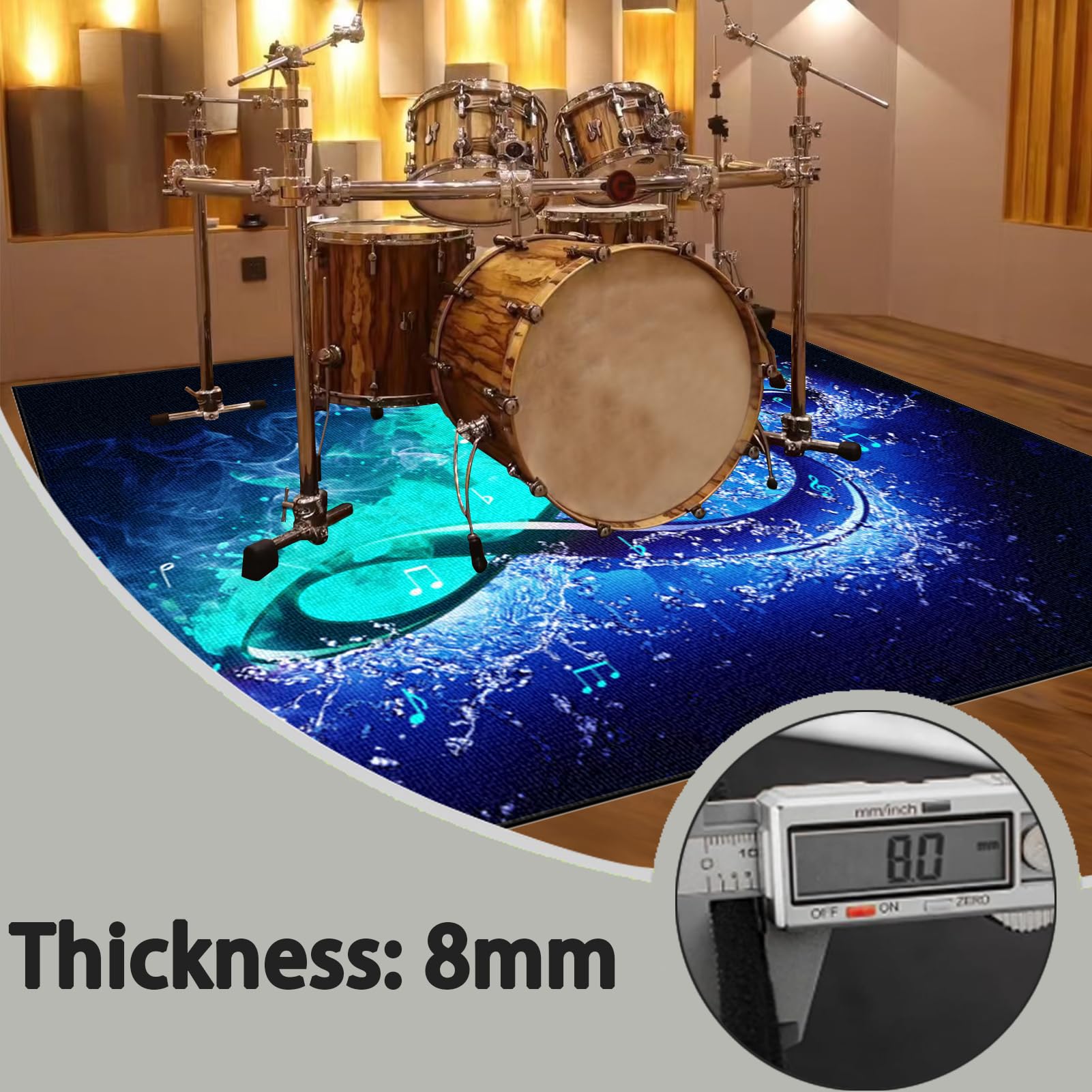 170 x 140 cm Mata perkusyjna akustyczna mata perkusyjna elektroniczna mata bębnowa dźwiękochłonna profesjonalna mata jazzowa do dużych skarbów i innych instrumentów muzycznych mata perkusyjna