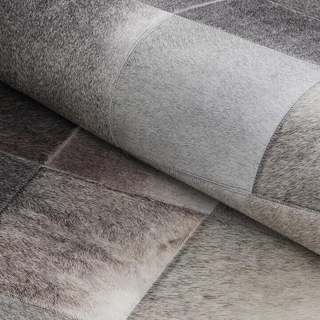 Tappeto in pelle di mucca a quadretti marrone e bianco multicolore, protezione del pavimento in vacchetta fatto a mano rettangolare arredamento rustico in ecologica provenienza etica(2000MMx3000MM)