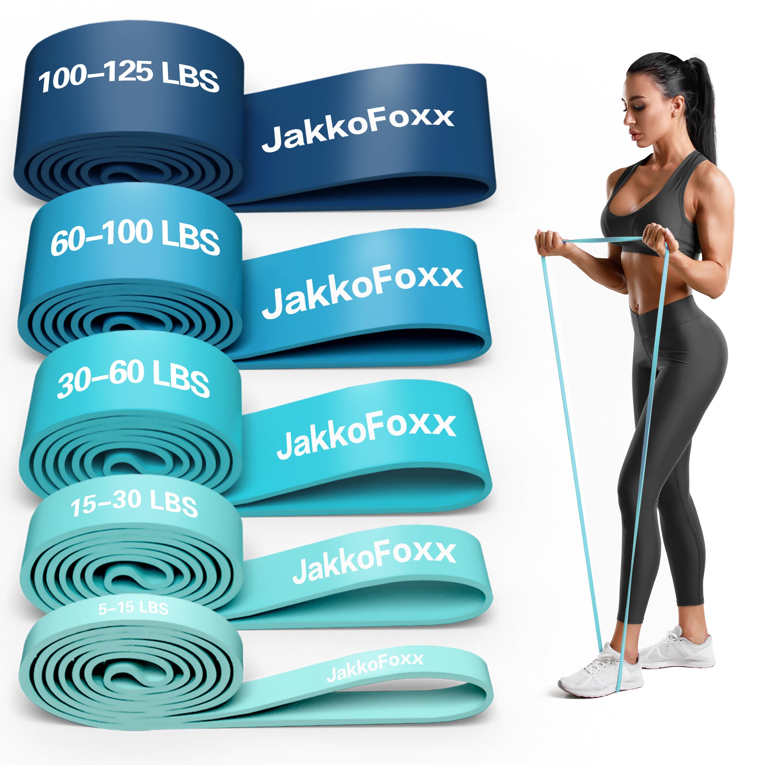 Resistance Bands,Pull Up Bands,Stretching Assist Bands Set for Men & WomenPortable Exercise, Muscle Training,Physical Therapy,Exercise Workout Bands for Working Out (Blue 5-125 LBS)