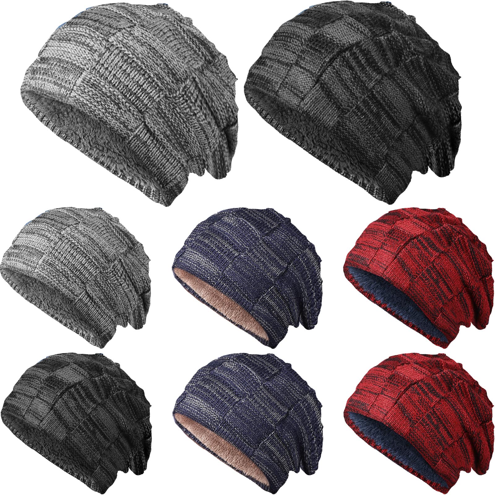 8 Pack Men Slouchy Beanie 