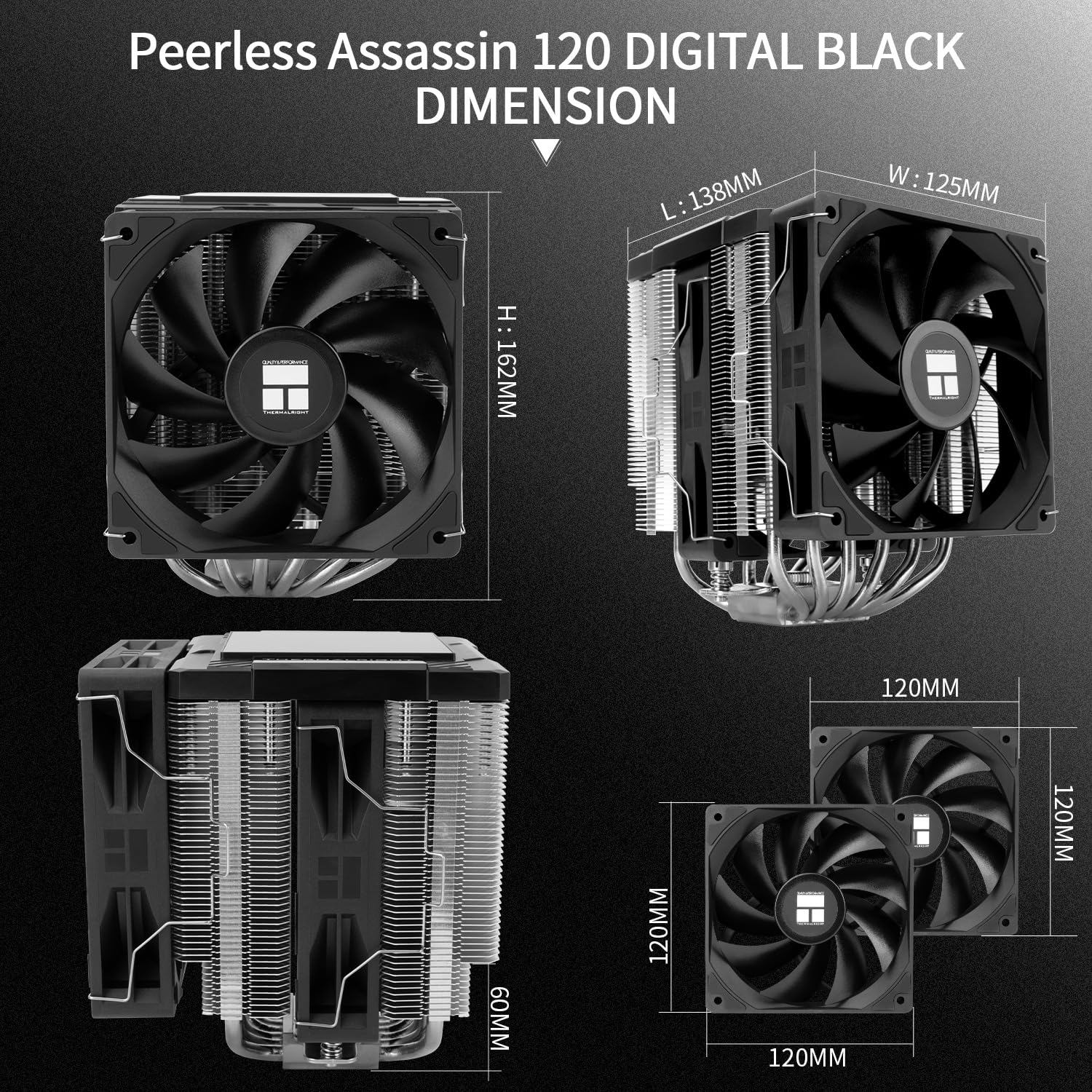 Thermalright Peerless Assassin 120 Digital CPU Cooler Dual Tower 162mm Height AM4 AM5 1200 1700 1851 | Philippines