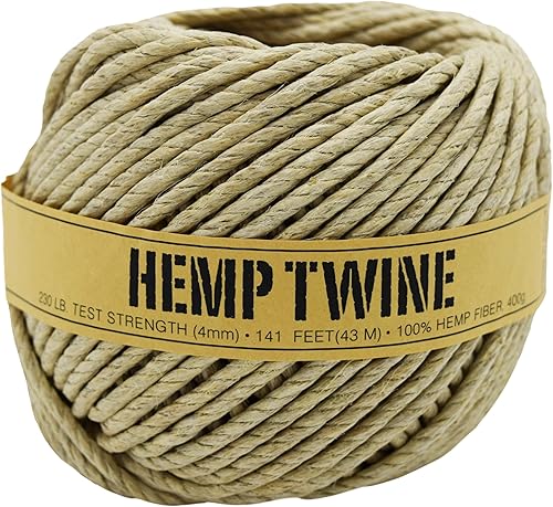 Bean Products Cordel de cáñamo, alta resistencia a la tracción y duradero, fabricado con 100% cáñamo, perfecto para joyas, artes y manualidades,