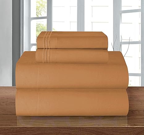 Elegant Comfort Luxury Soft 1500 Premier Egyptian 4-Piece Premium Hotel Quality Wrinkle Resistant Coziest Bedding Set, All Around Elastic Fitted Sheet, Deep Pocket up to 16inch, Full, Bronze