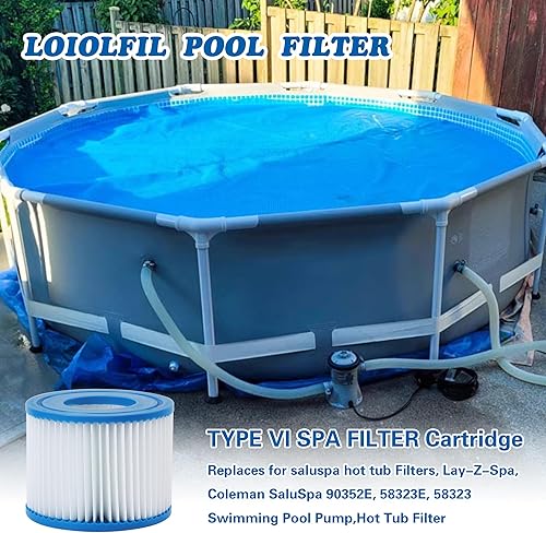 Miniatura 6 de Filtro de spa tipo VI que sustituye a filtros de bañera de hidromasaje, Lay-Z-Spa, Coleman SaluSpa 90352E, 58323E, 58323 bomba de piscina, filtro de