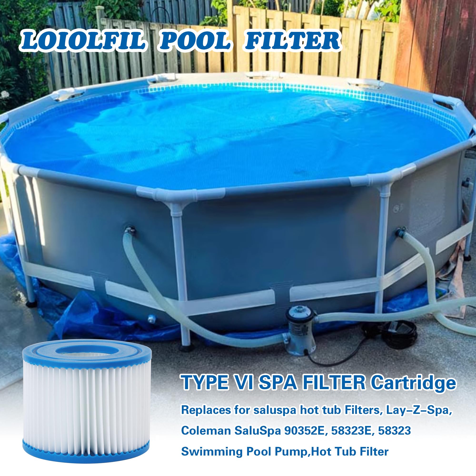 Filtr spa typu VI zastępuje filtry do wanny z hydromasażem saluspa, Lay-Z-Spa, Coleman SaluSpa 90352E, 58323E, 58323 pompa basenowa, filtr do wanny z hydromasażem, 12 szt