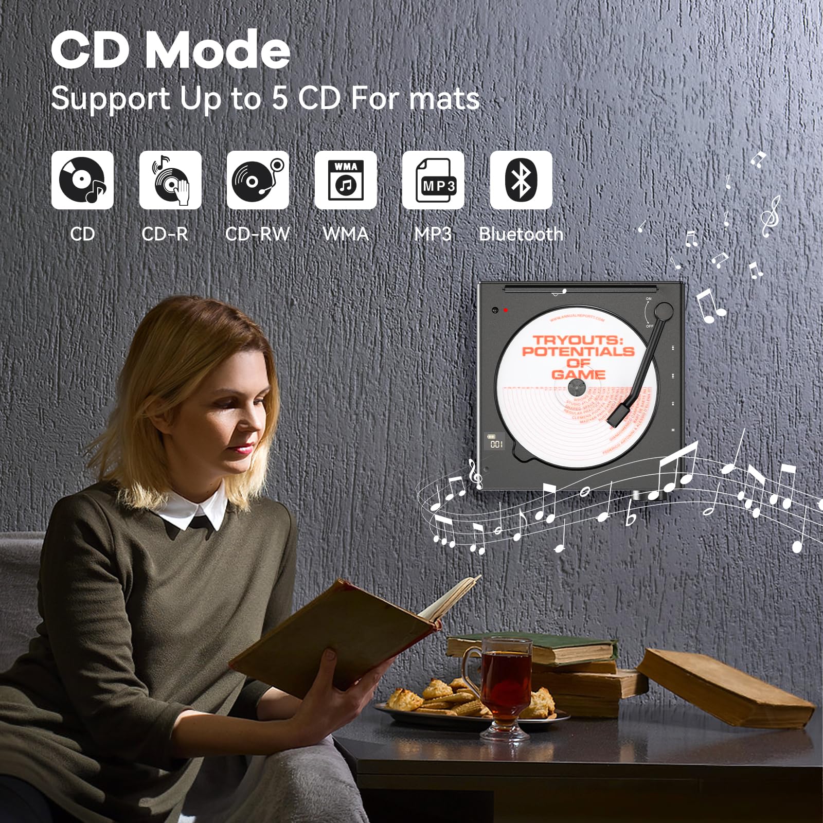 Amazon.com: CD Player Portable Bluetooth Desktop CD Player for