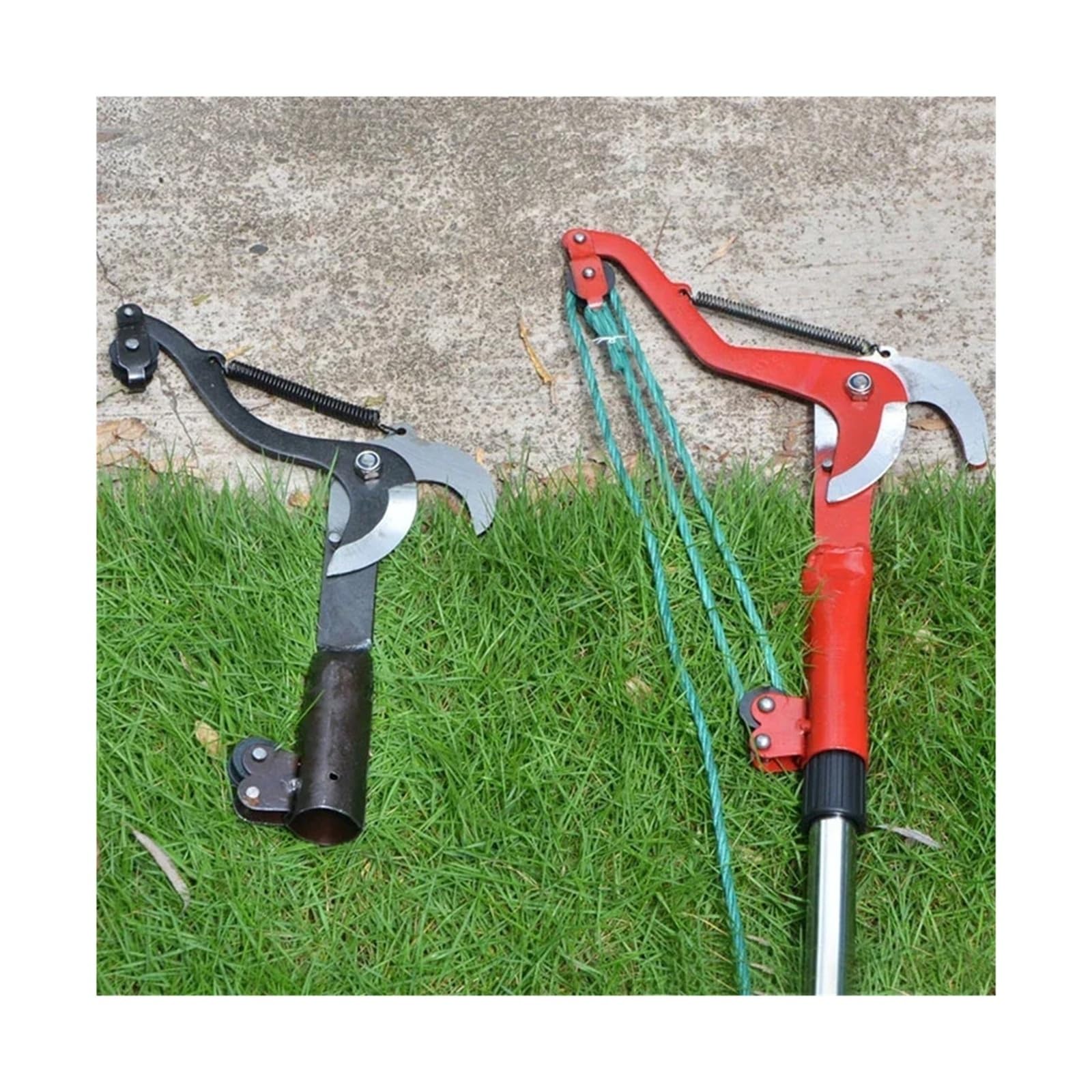 Tijeras telescópicas recolector de Frutas Ramas de Corte de Gran altitud poda Herramientas y Equipos de jardinería(Red-Double Wheels)