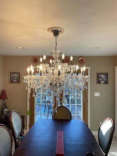 Miniatura 2 de HungGwun - Candelabro de cristal transparente K9 de 18 luces, moderno, lujoso, lámpara colgante de techo, cocina, sala de estar, iluminación para