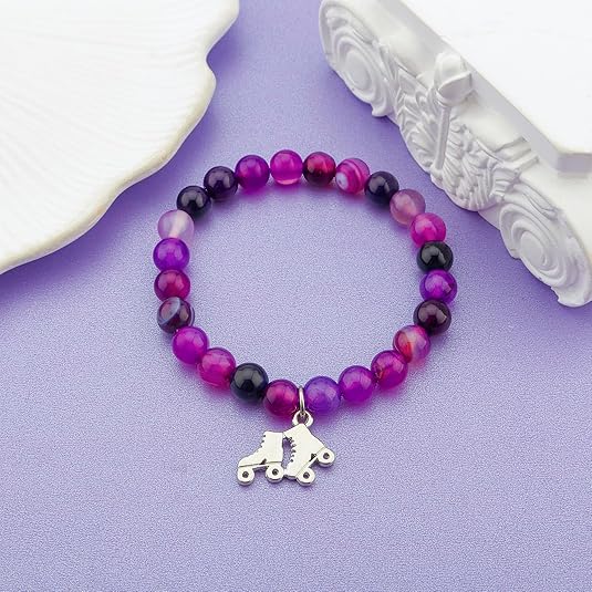 Roller Skate Charm Bracelet: Gift for Skater Girls & Women