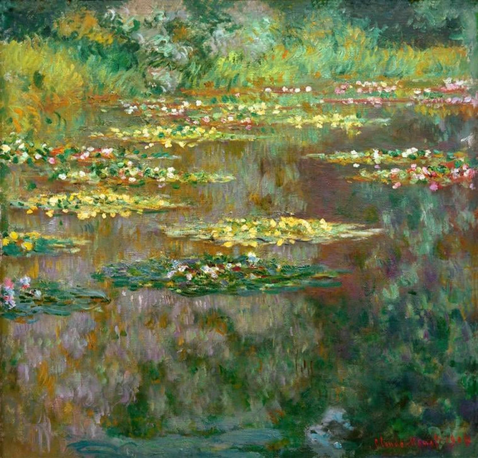 ARTXLXXBN Famous Print Painting Colorful Art Print water lilies by Claude Monet Canvas Art Decorations for Home Decor 60x90cm