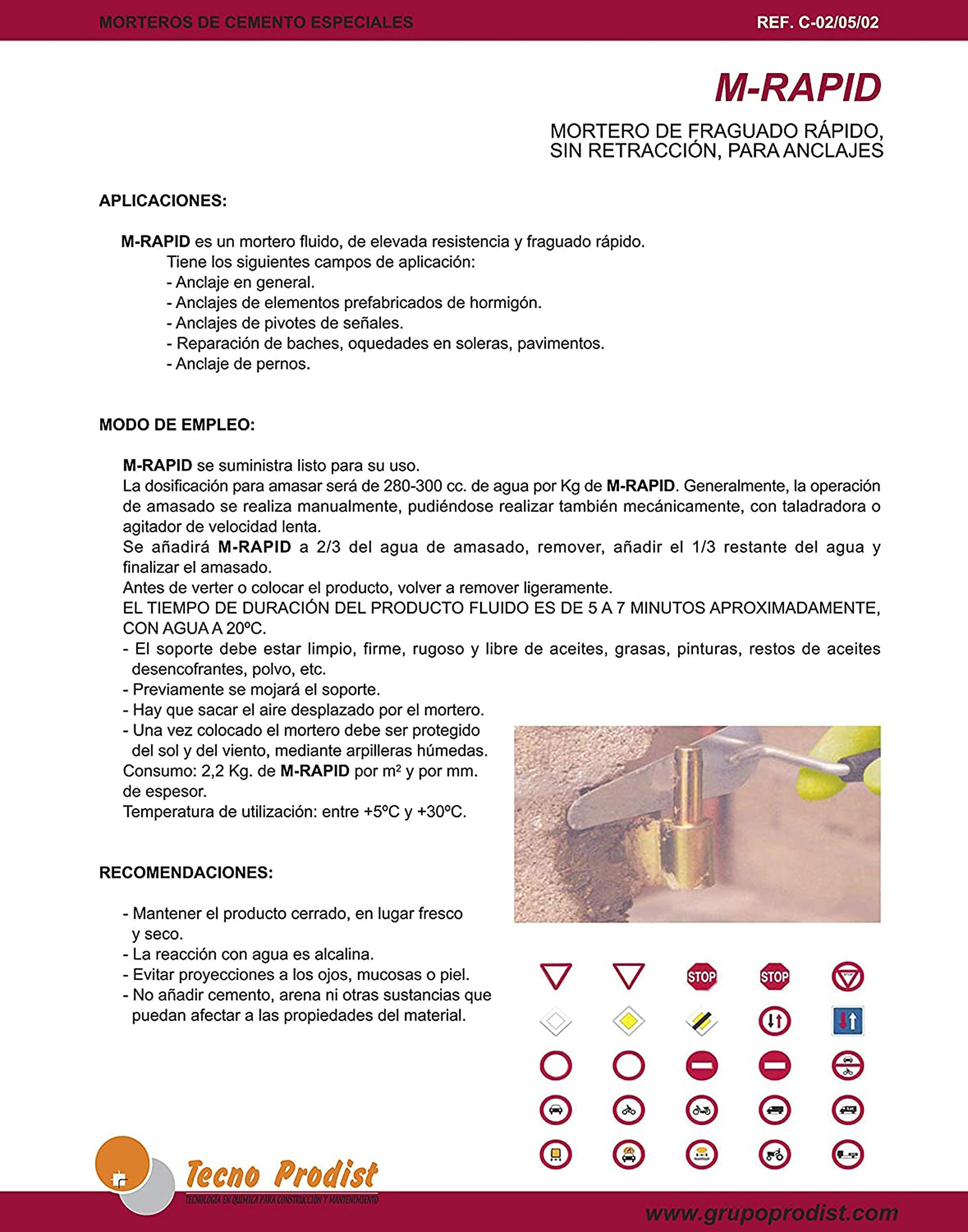 M-REPAR RAPID von Tecno Prodist - (5 Kg) Schnell abbindender Mörtel ohne Schrumpfung, zur Befestigung von Bauelementen und zur Abdichtung von Wasserfiltrationen. Graue Farbe