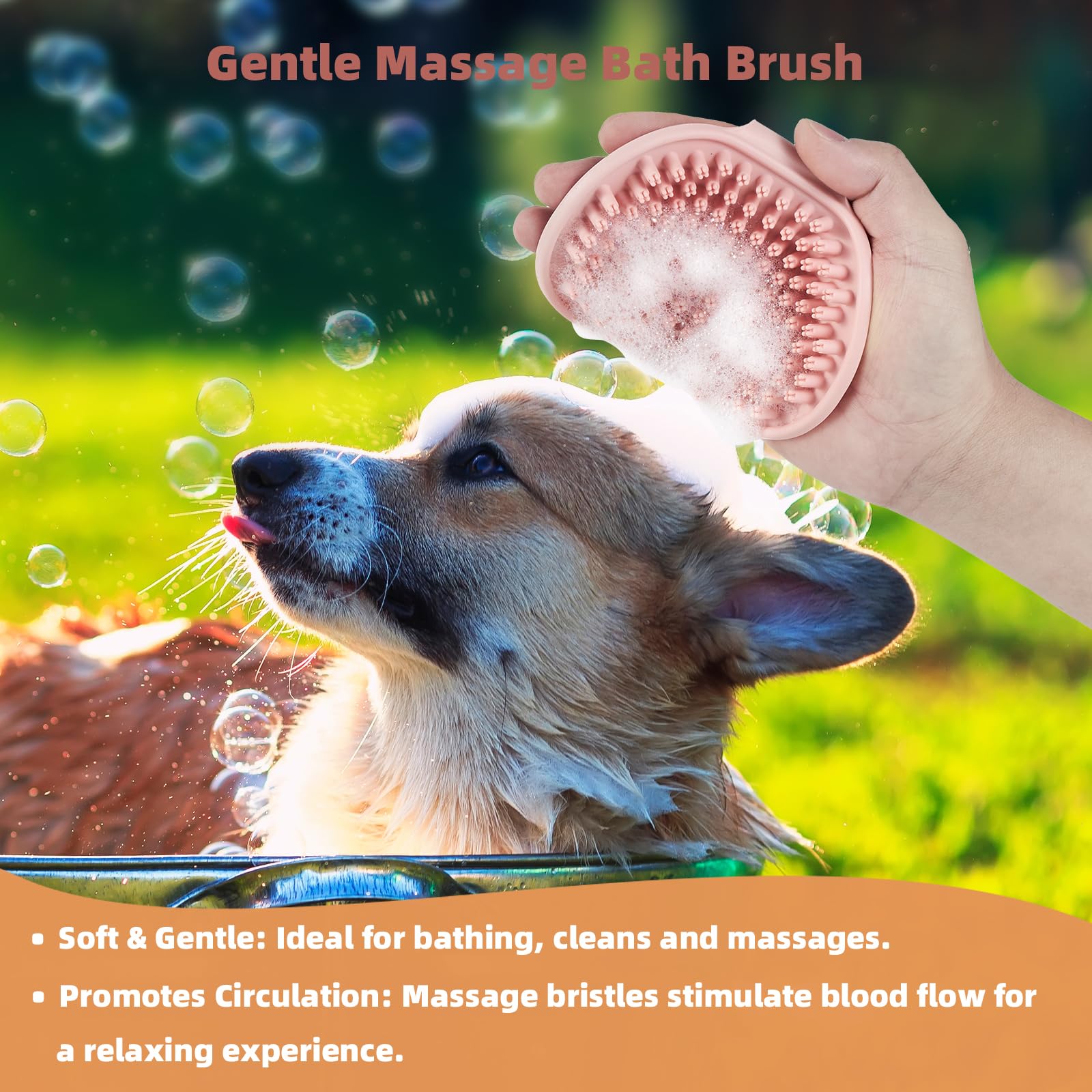 Kit de aseo para mascotas de 3 piezas: cepillo autolimpiante, peine antiestera y cepillo de baño para gatos y perros pequeños y medianos (rosa)