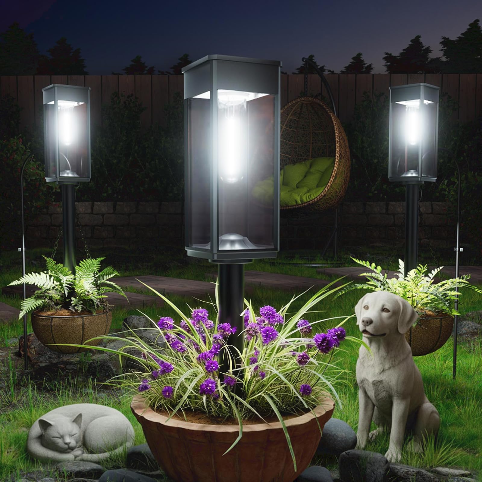 SUPER BRIGHT Solar Pathway Lights Outdoor 8 Pack Solar Lights Outdoor Auto On Off IP65 Waterproof Solar Garden