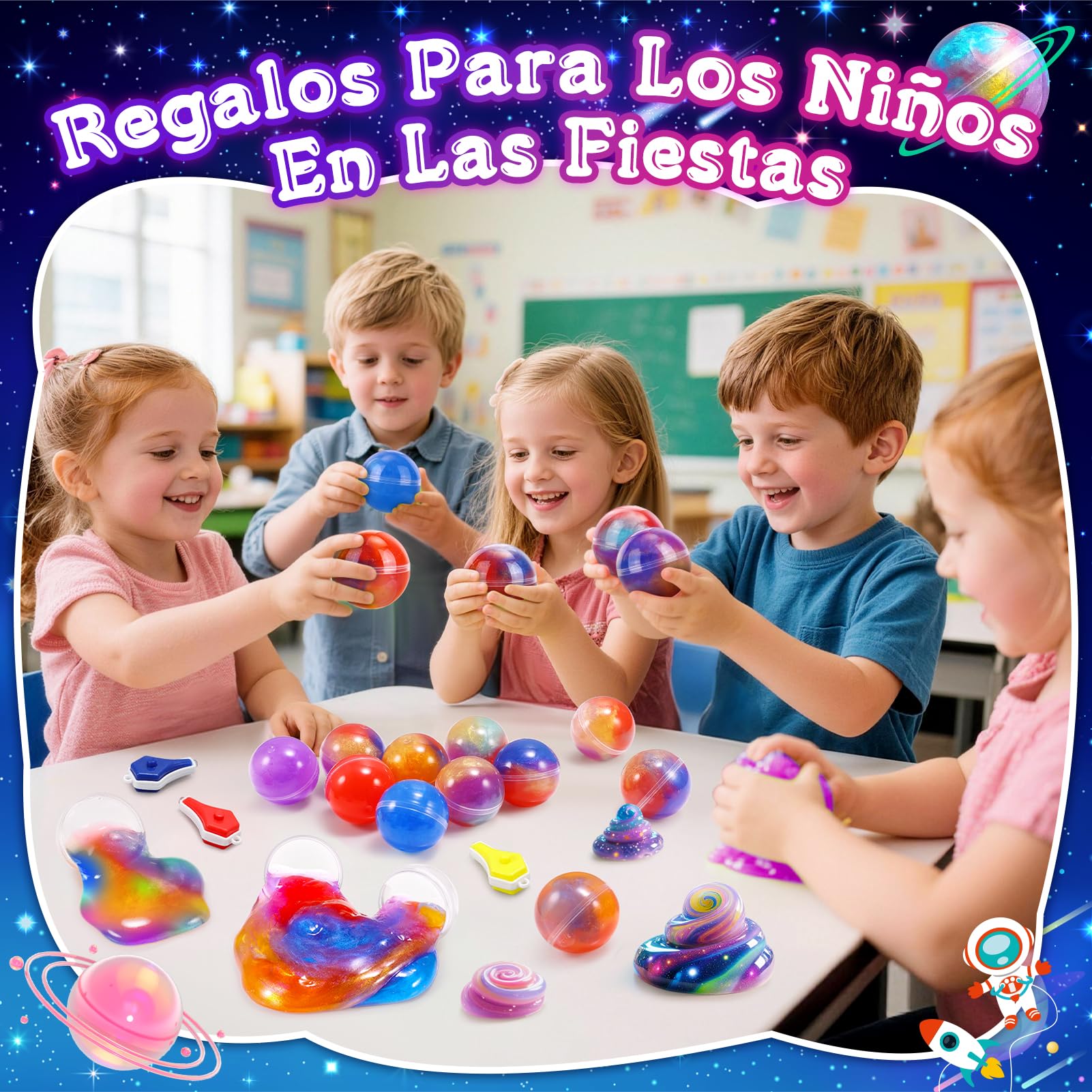 Hapikids Slime para Niñas, Regalo Niña 6 7 8 9 10 11 12 Años Galaxy Slime Ball Kit Juguetes Niños 6-12 Años Slime Fluffy Kit Regalos Cumpleaños Niños Colegio Relleno Piñatas de Cumpleaños Infantil