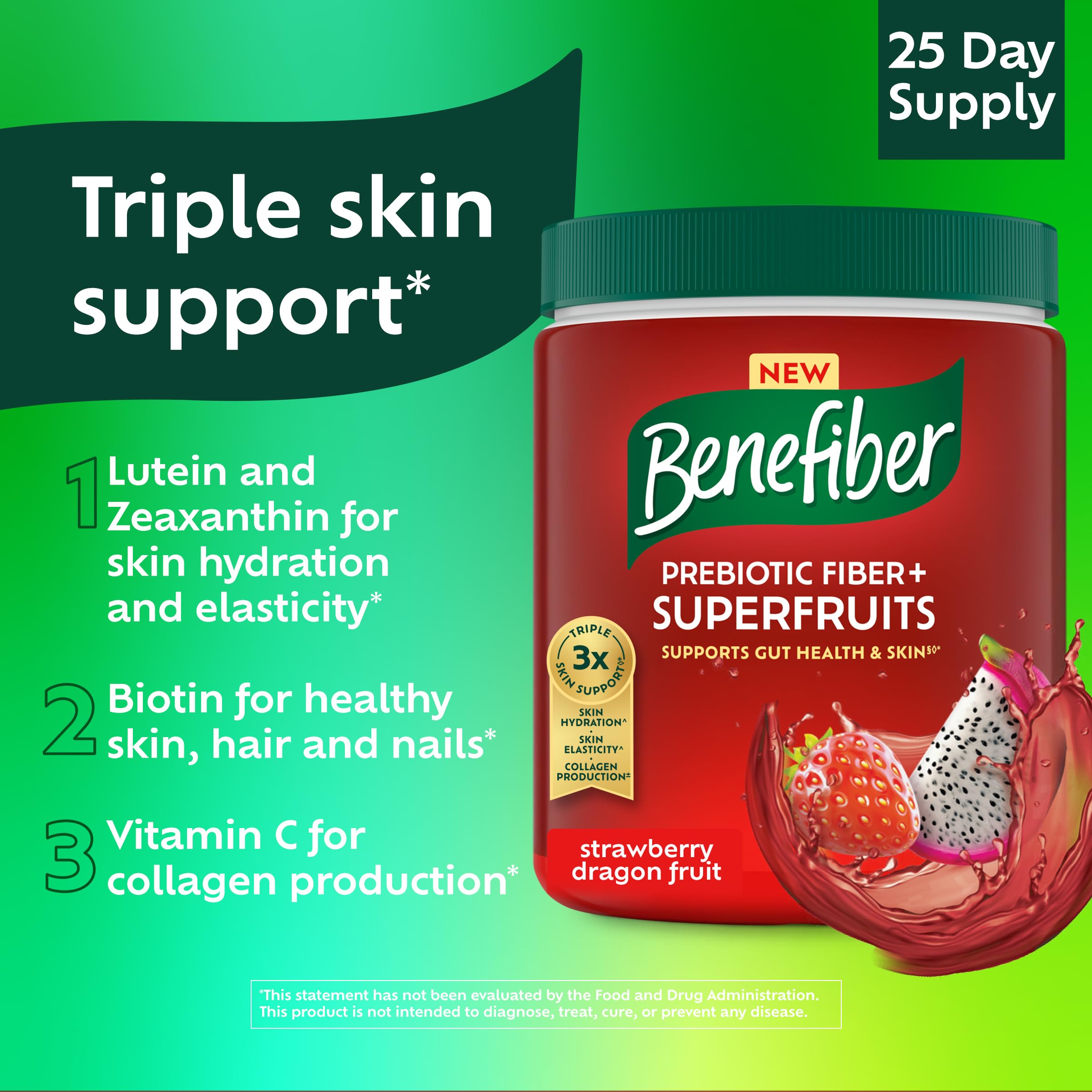 Benefiber Prebiotic Fiber + Superfruits, Strawberry Dragon Fruit, 8.8 oz — Amazon image 6