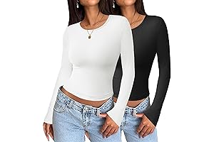 Women's Long Sleeve Crewneck Basic Slim Fitted Knit Top