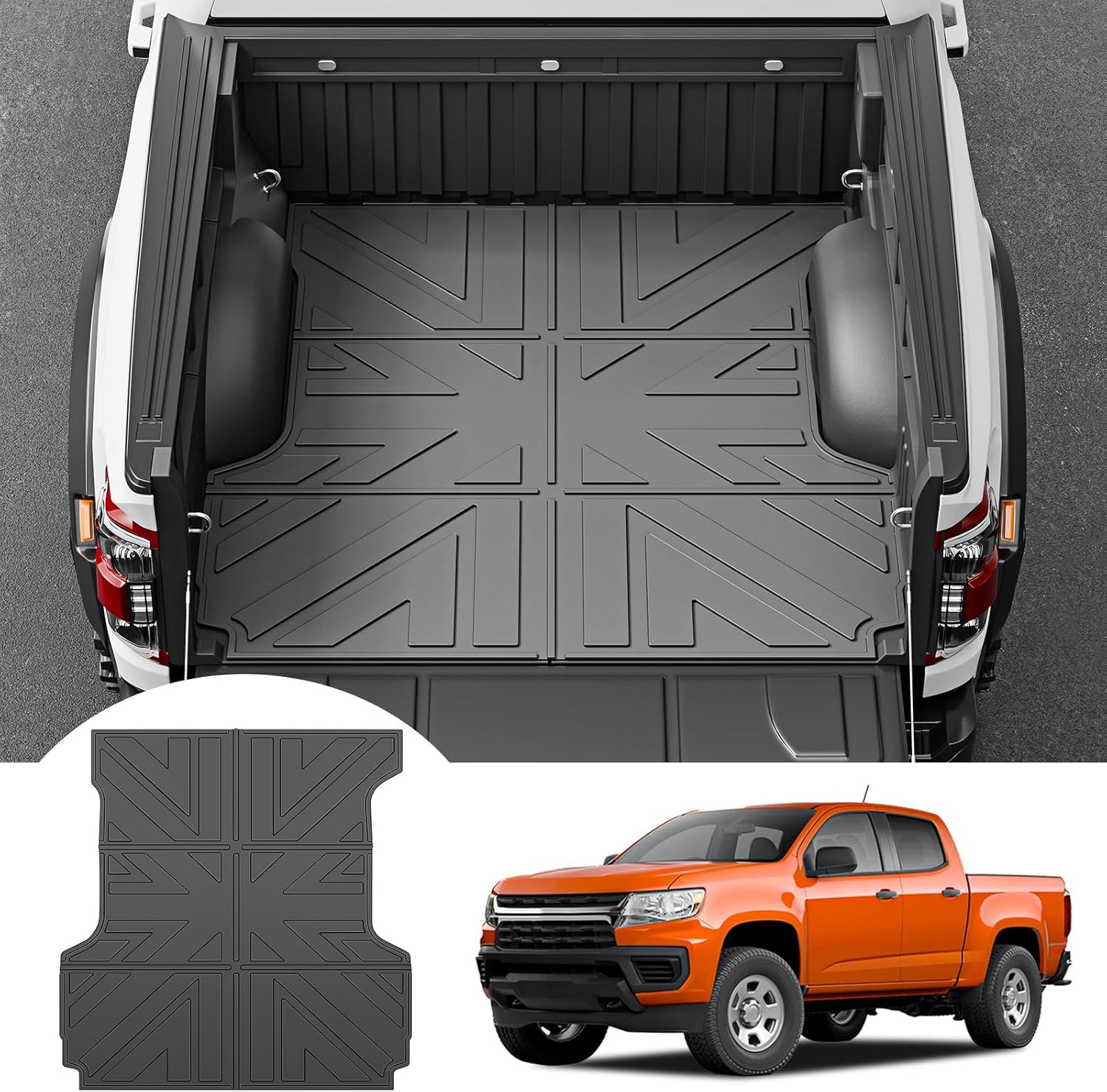 Truck Bed Mat for 2015-2022 Chevy Colorado/GMC Canyon 5FT Bed Liner All Weather Protection TPE Bed Cargo Mat Rear Trunk Mat for 15-22 Chevrolet Colorado/GMC Canyon Pickup Accessories