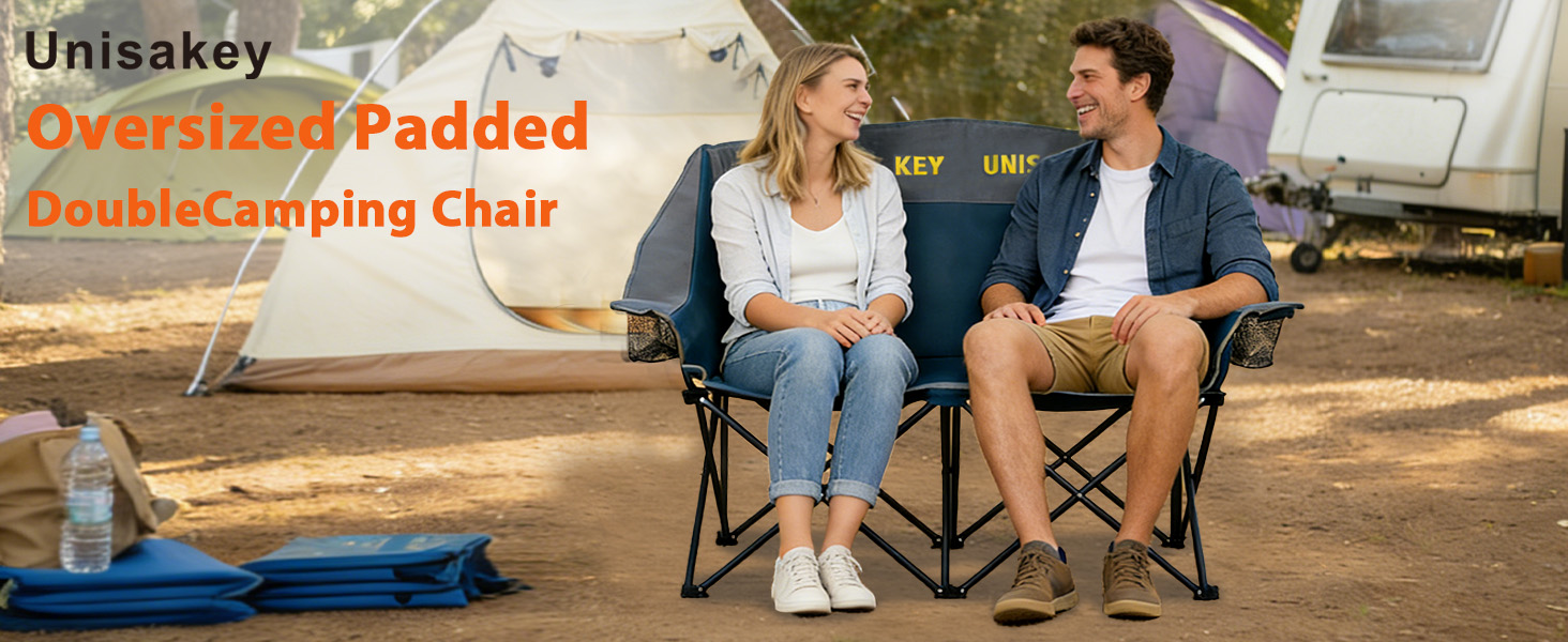 Unisakey Silla de Camping Doble, Loveseat Sobredimensionado Capacidad 650LBS, Verde miniatura 7