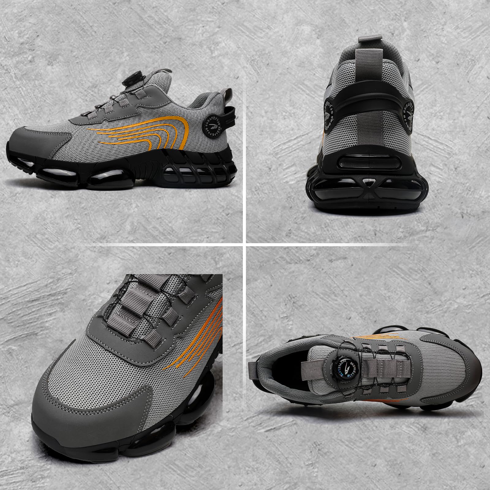 Gugifcto Scarpe Antinfortunistiche Uomo Donna Moda Sneakers Antiscivolo Leggere Traspiranti Rilascio Comode Rapido Scarpe Sicurezza con Punta in Acciaio 36-48 EU