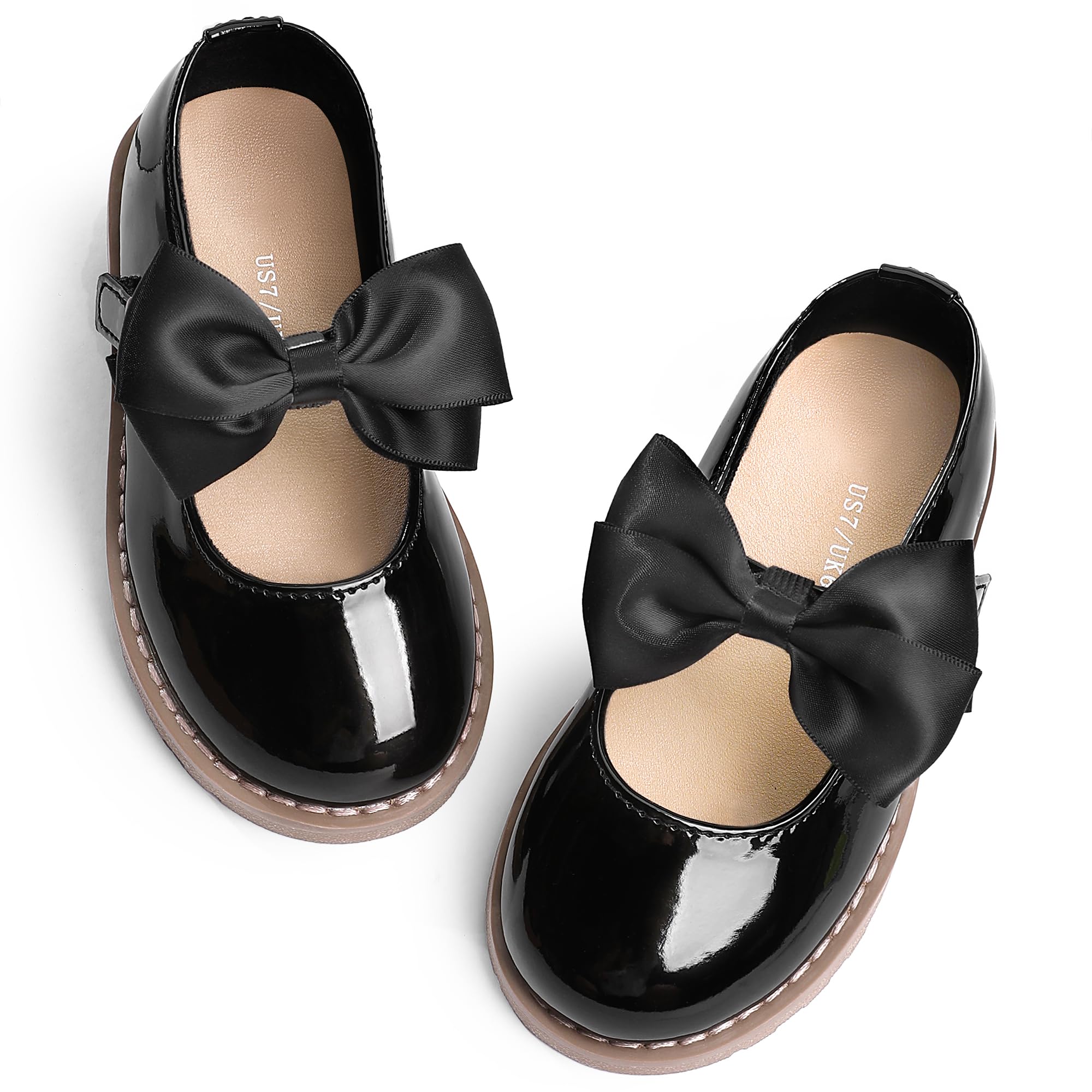 shoeslocker Girl Dress Shoes-Little/Big Girl Mary Jane Shoes Wedding Party Casual Soft Walking Black Size 13