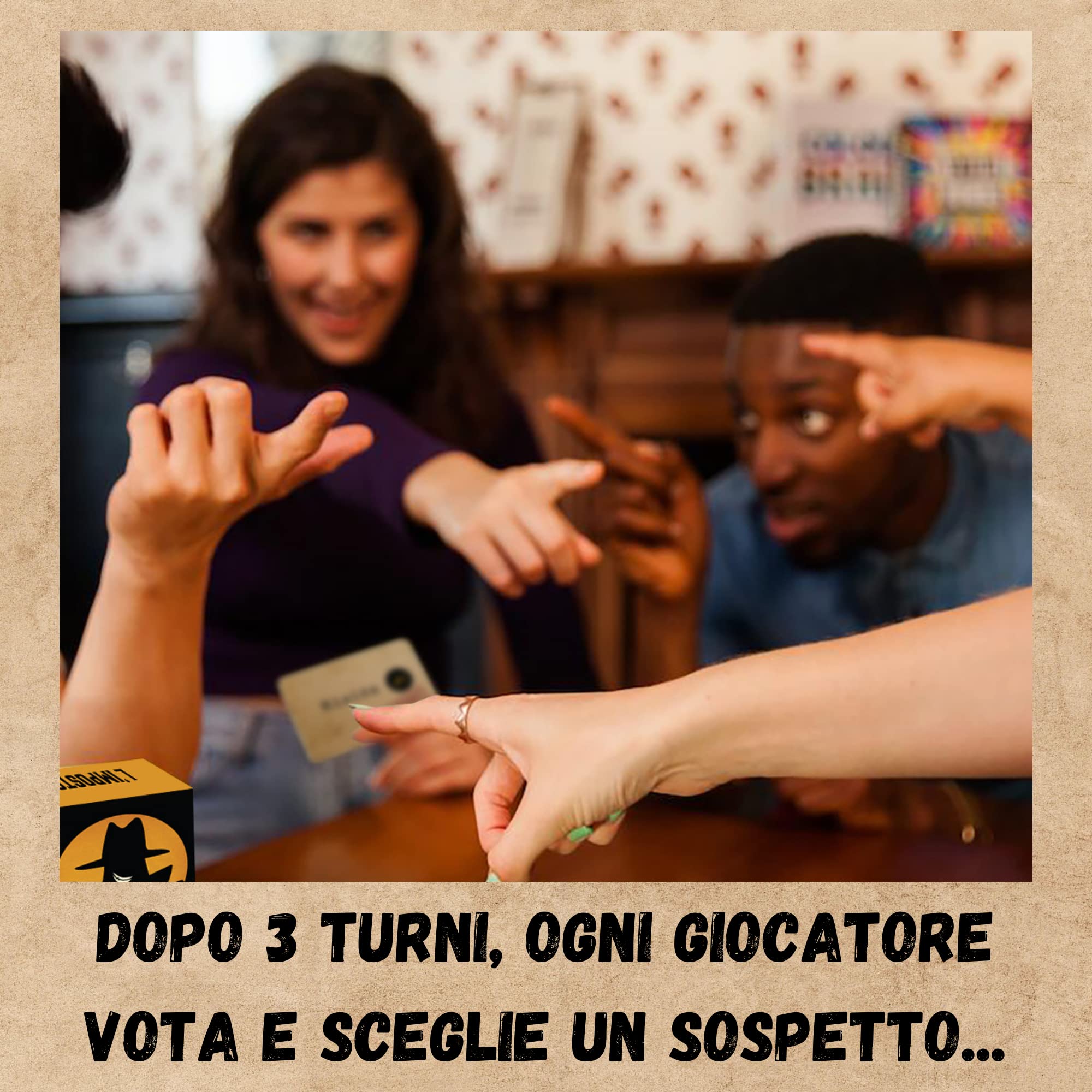 Oh Happy Games - L'Impostore - Gioco di Bluff e Parole - 110 Carte, 4-6 Giocatori, 15 Min - Gioco da Tavolo per Adulti e Ragazzi 10+ - Gioco di Societa Divertente per Serate e Feste