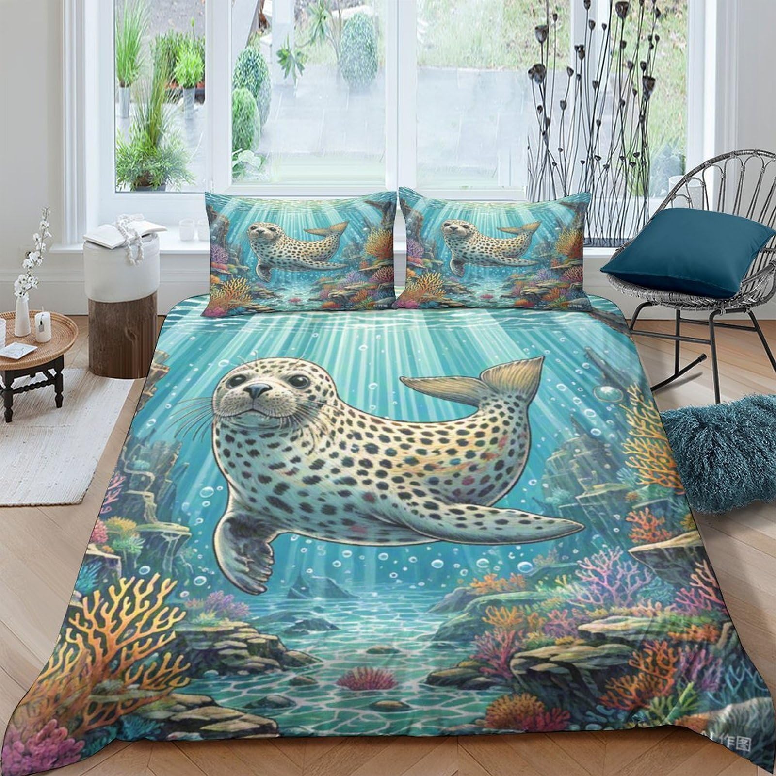 Housse de couette 220x240cm microfiche douce imprimée 3D avec taies