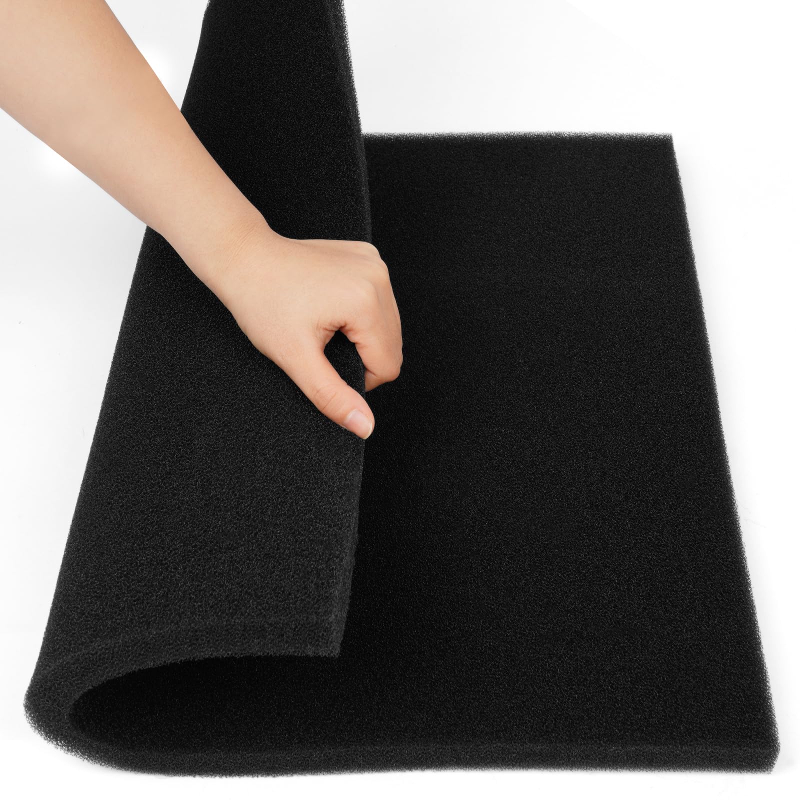Spugna Filtrante, Nero Pori Medi 50 * 50 * 2cm-35PPI Schiuma Filtrante, Spugne Filtro per Acquari, Vasche di Raccolta E Sistemi Idroponici