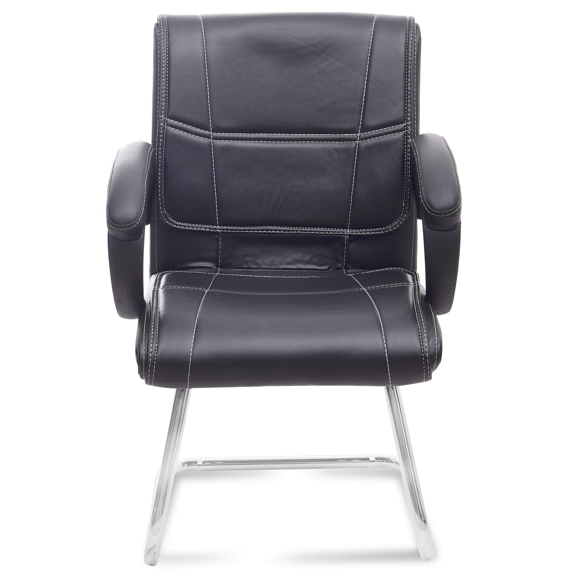 DZYN Furnitures Leatherette Office Visitor Chair (Black)
