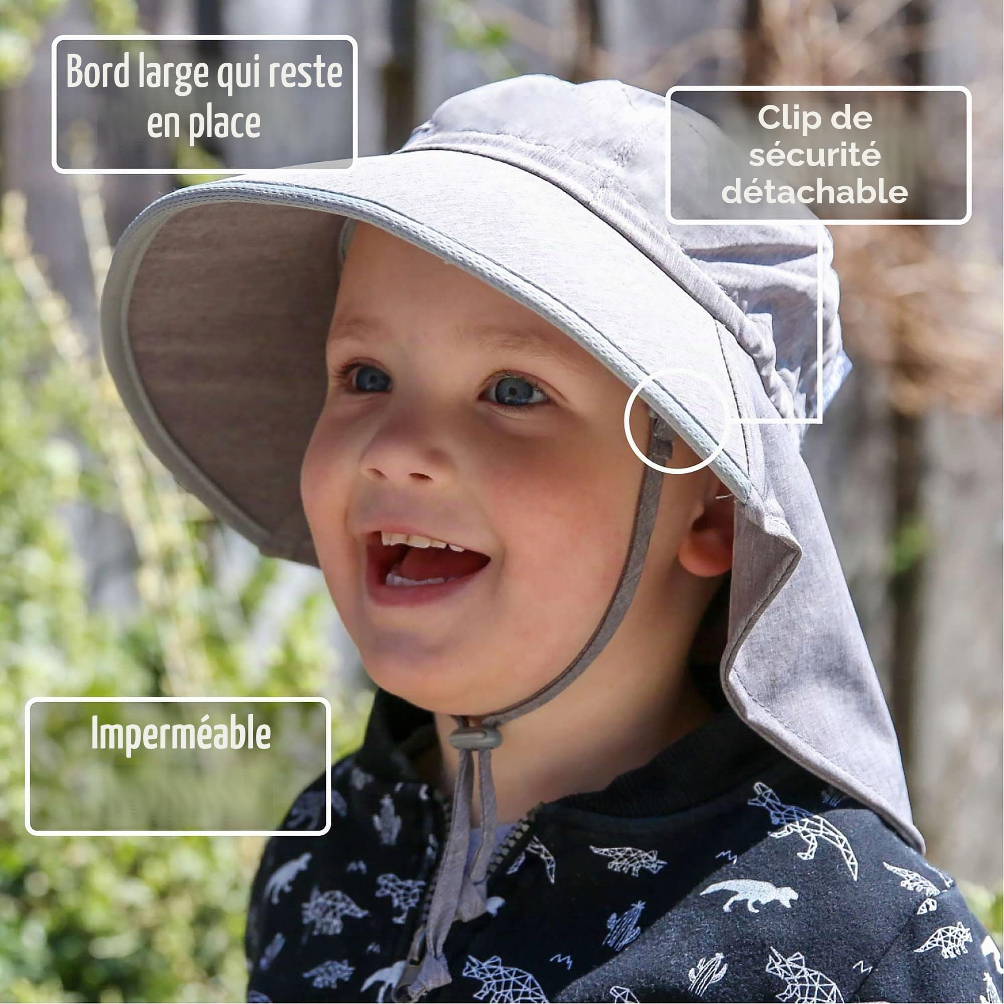 Jan & Jul Chapeau de Soleil léger et Ajustable pour Les Petits garçons(M:6-24 Mois, Dinoland)
