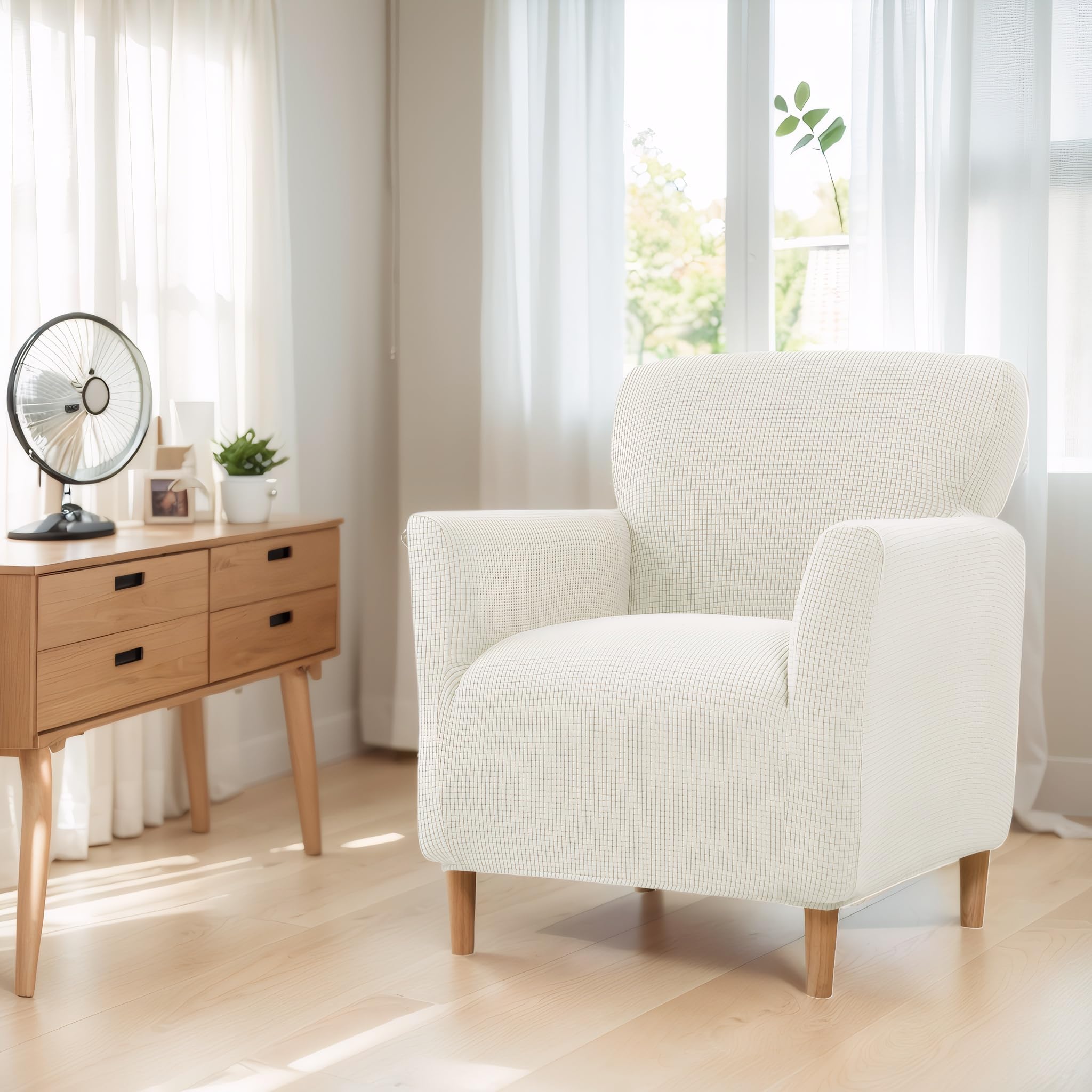 LiveGo Sesselhoezen voor banket, fauteuil, stretch-strick, stoelhoezen met armleuningen, stretch-stoelhoezen voor woonkamer, zachte fauteuilbeschermer, antislip, hondvriendelijk, meubelbescherming