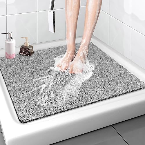 Miniatura 9 de Tapete de Ducha Tapete de Bañera Antideslizante - 32x32 Pulgadas, Tapete de Baño Suave y Cómodo con Orificios de Drenaje, Tapete de Baño de Masaje