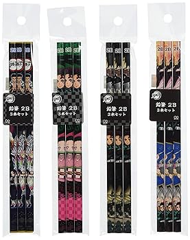Amazon | サンスター文具 鬼滅の刃 鉛筆 2B 3本4組セット