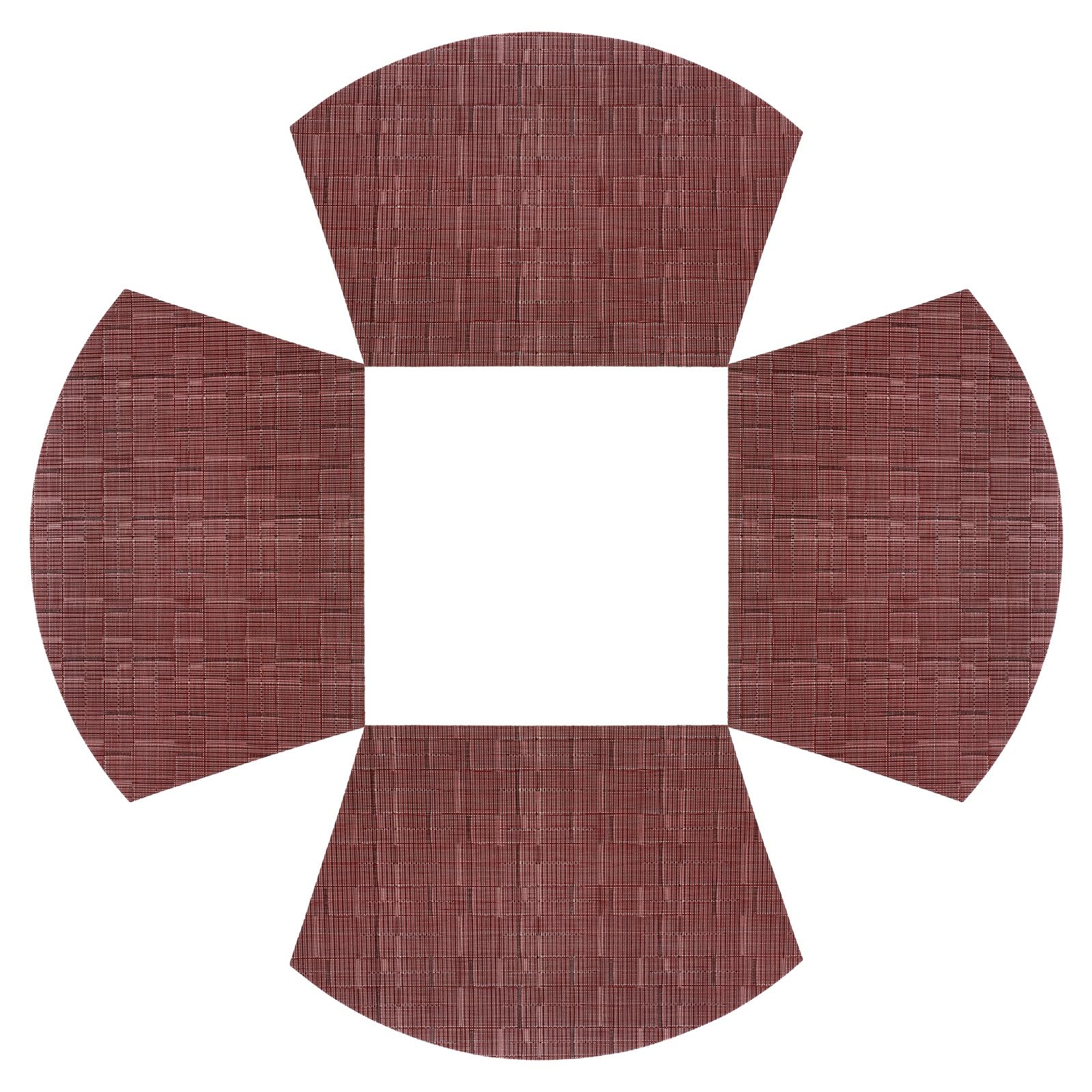 sourcing map 4pcs Wedge Placemats 18" x 12" Woven Vinyl Round Table Placemats Non Slip Heat Resistant Kitchen Table Mats for Outdoor Indoor Party Family Holiday, Wine Red