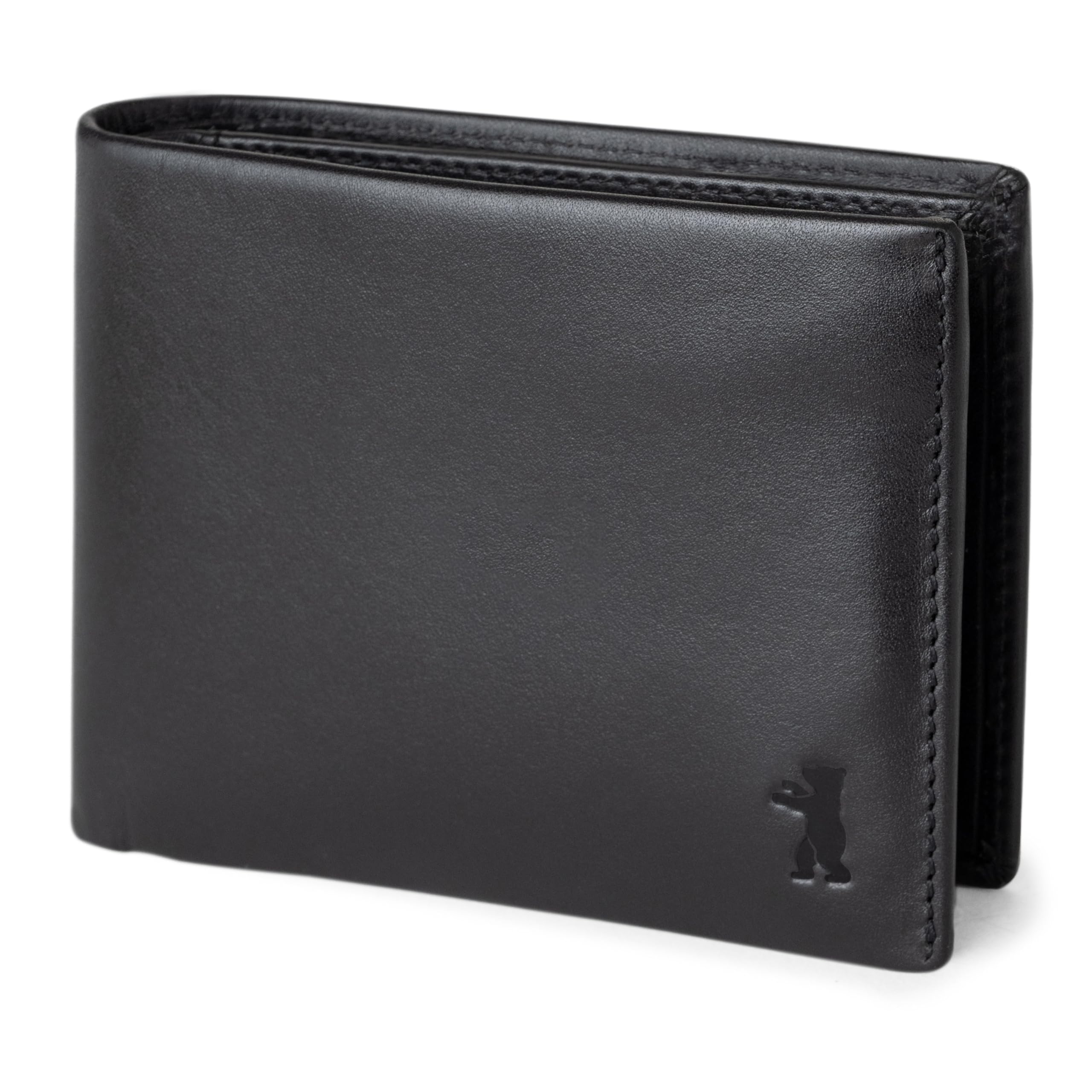Berliner Bags Peter Cartera de Piel Auténtica Hombre, Monedero, RFID, Caja | Negro Billetera De Cuero 6 Tarjetas 2 Compartimentos Ventana Dni Ficha Carrito Protección Nfc Compacta Elegante Práctica