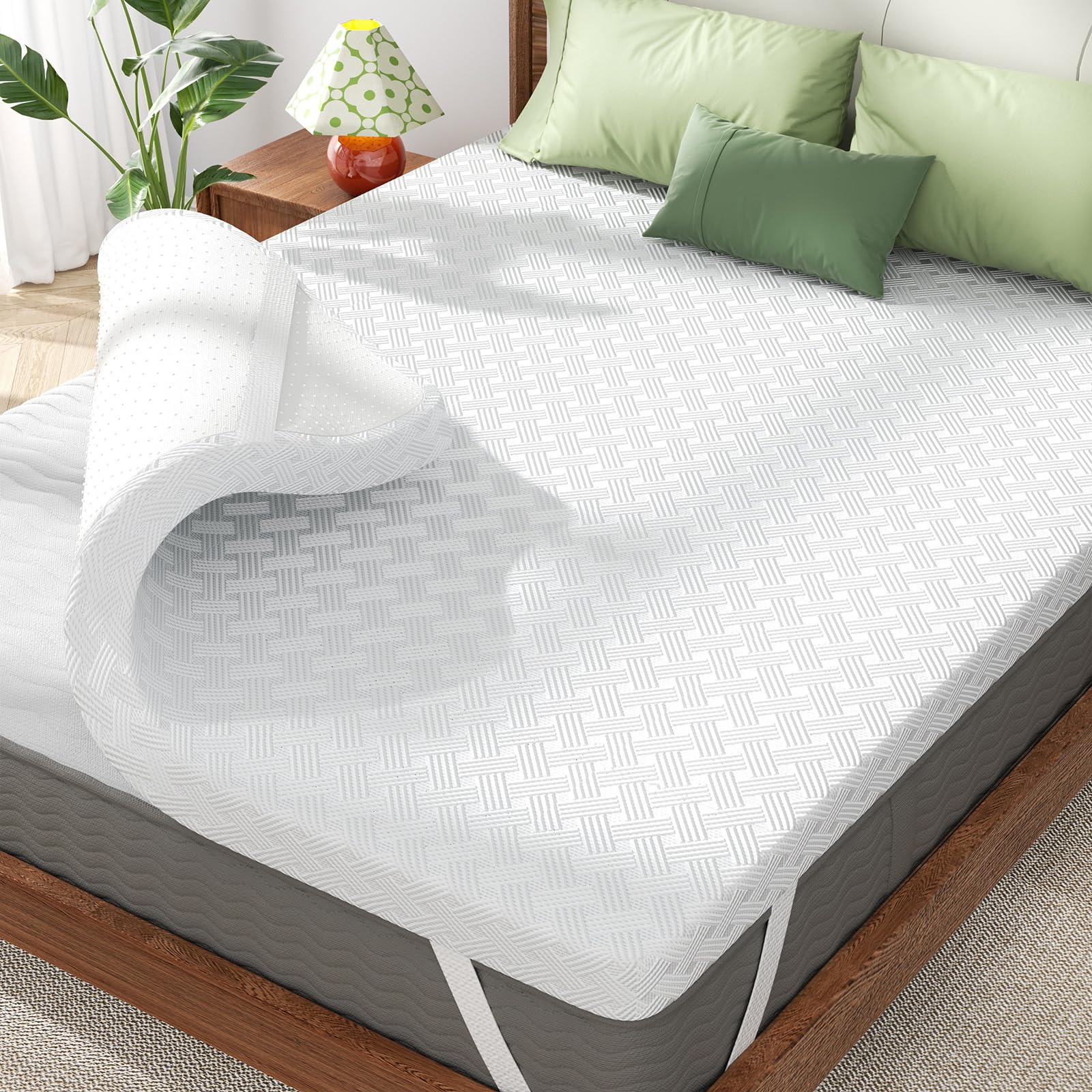 Qocismile Queen Size Memory Foam Mattress Topper for Pressure Relief