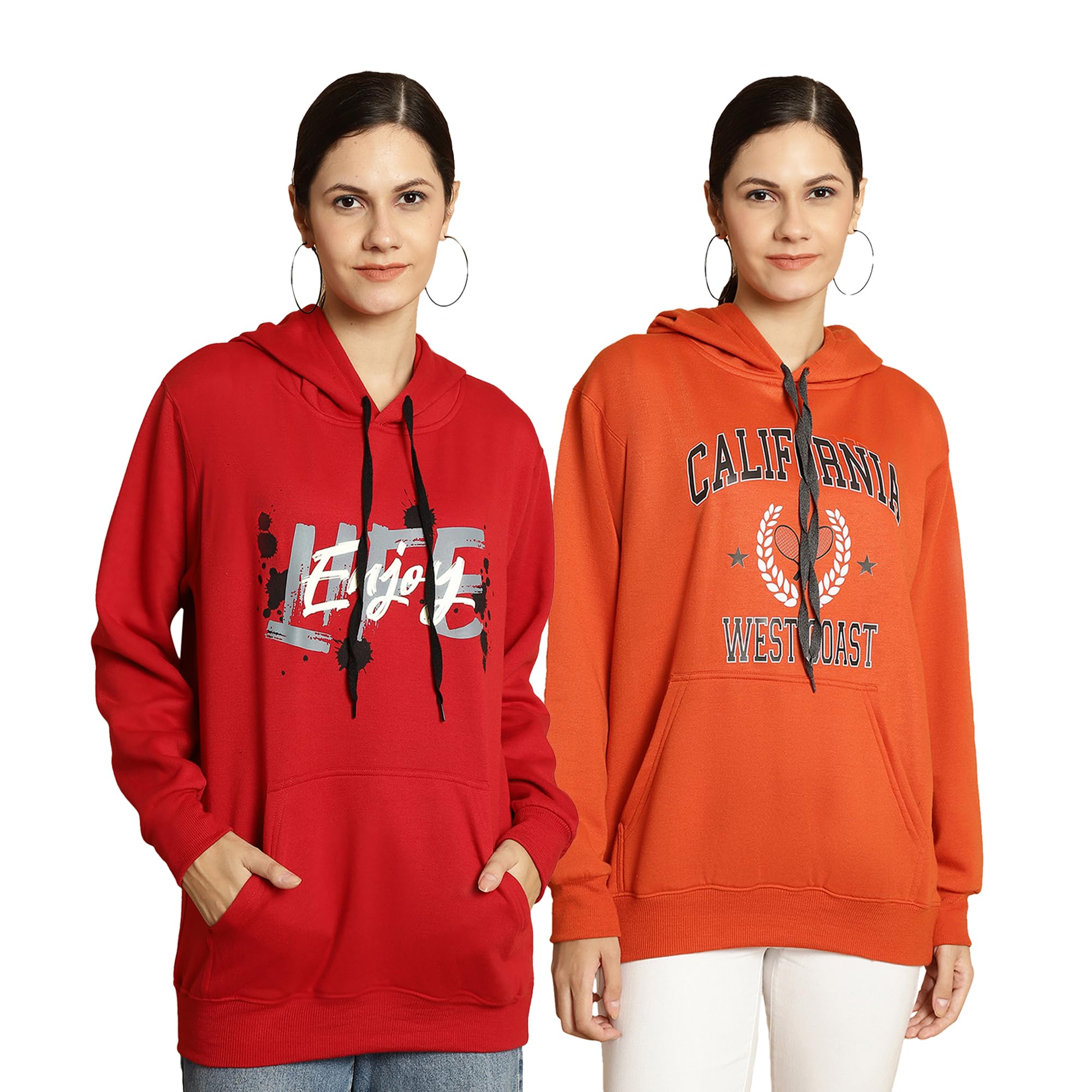 Printed Hooded Cotton Fleece Sweatshirt for Women (Pack of 2)-MACK50814-image-41