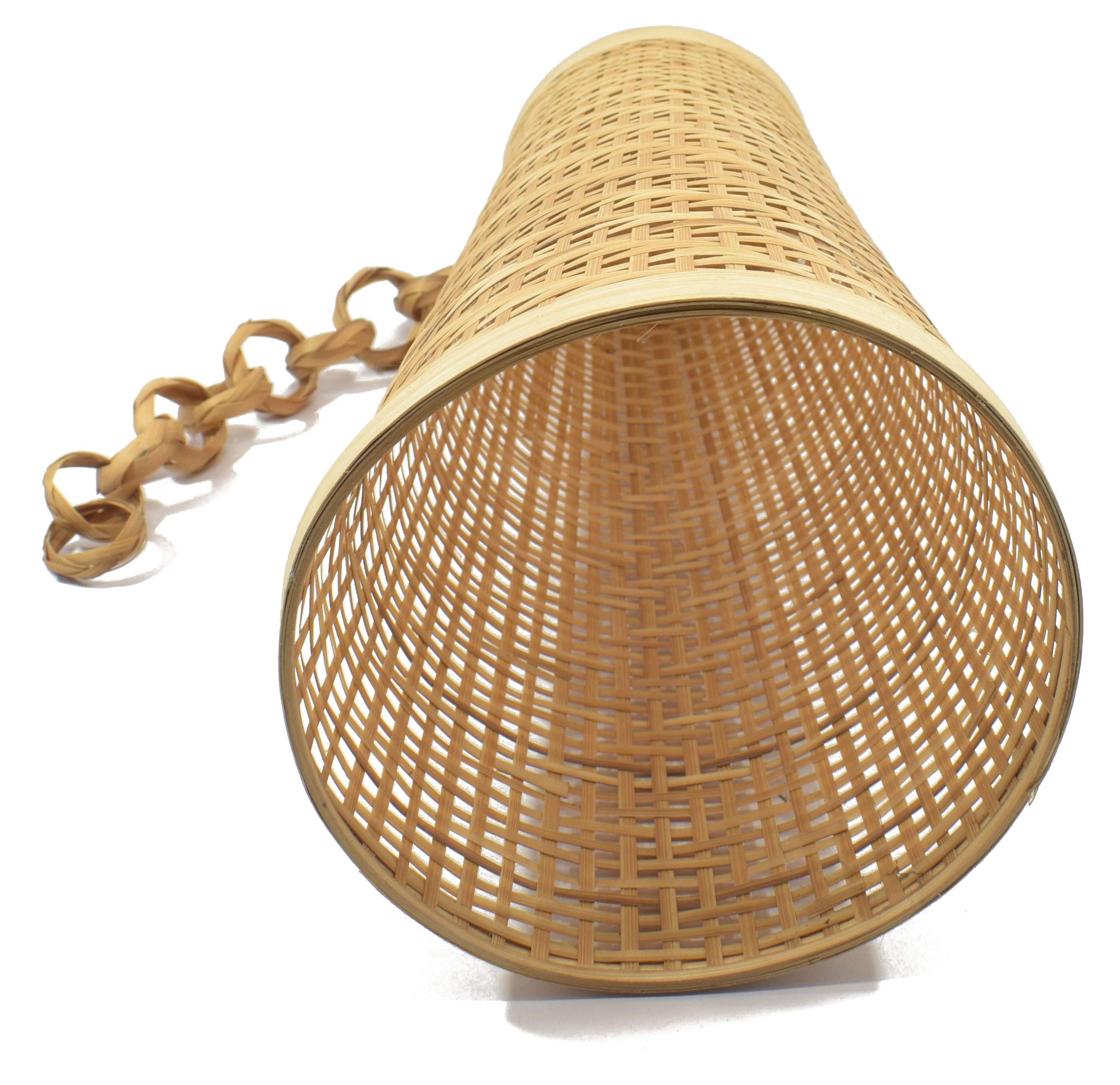 Conical Bell Bamboo Pendant Lamp Shade, Set of 1
