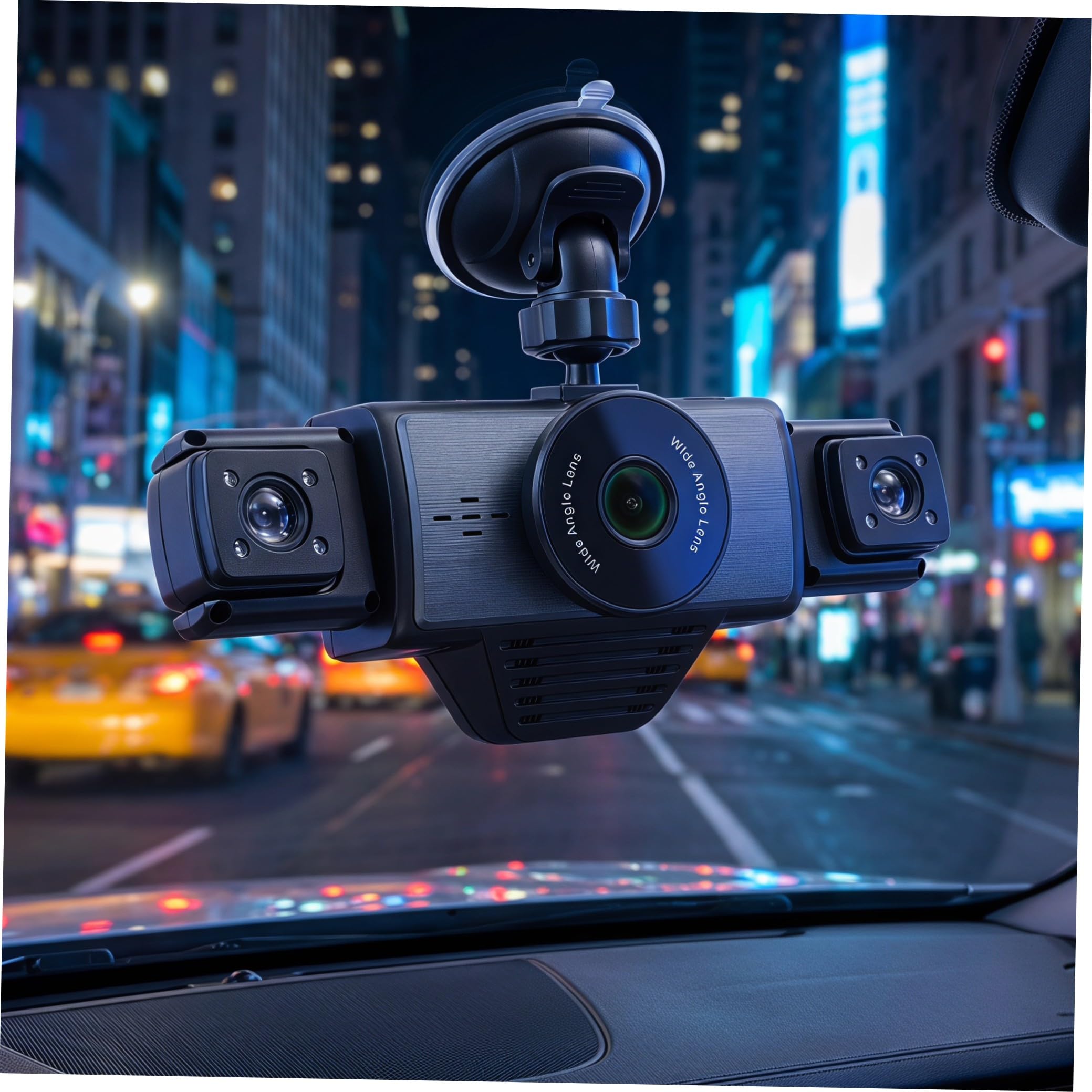 Telecamera per Auto a Cinque Vie con Visione Notturna Infrarossi | Registrazione Continua Automatica, Obiettivo Grandangolare, Struttura Abs Nera, per Viaggi su Strada in Auto