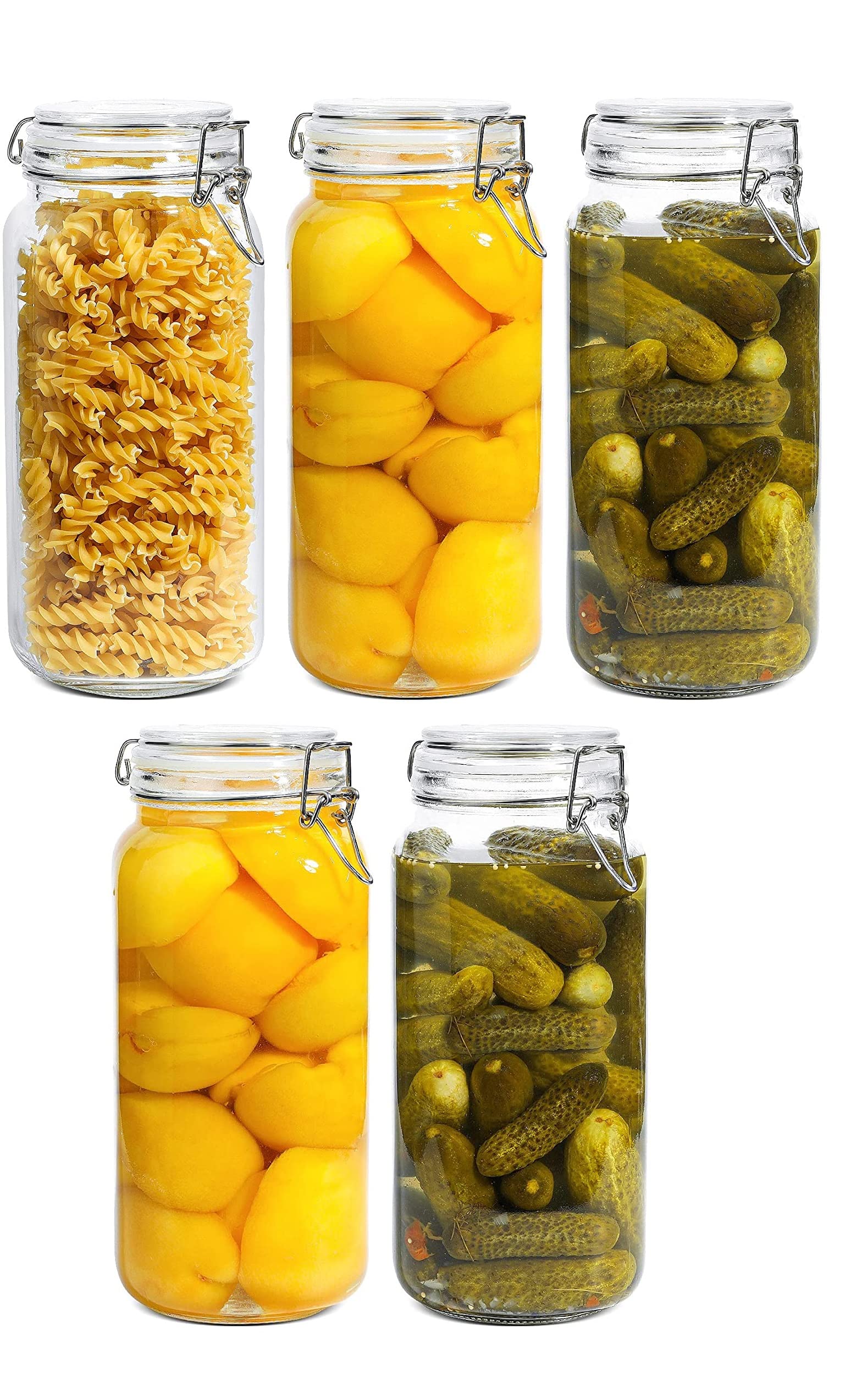 Ginoya Brothers 1500 ml Square Glass Jar And Container For Kitchen Pantry Storage With Silver Airtight Lid - SET OF (5) (B08HGJFDKC) Amazon Price History, Amazon Price Tracker