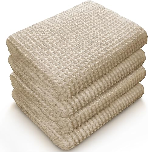 Juego de toallas de baño europeas de tejido gofre, 100 % algodón orgánico, secado rápido, sin pelusas, finas y absorbentes, resistentes a la