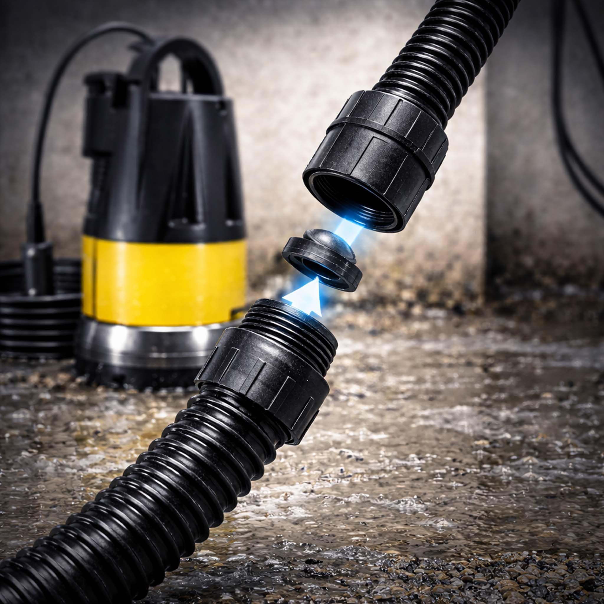 Wiltec część zamienna zawór zwrotny IG AG do pomp ściekowych - zawór zwrotny dla 3 mm płaskiego ssania 550 W, 8500 l/h - pompa ogrodowa, pompa budowlana