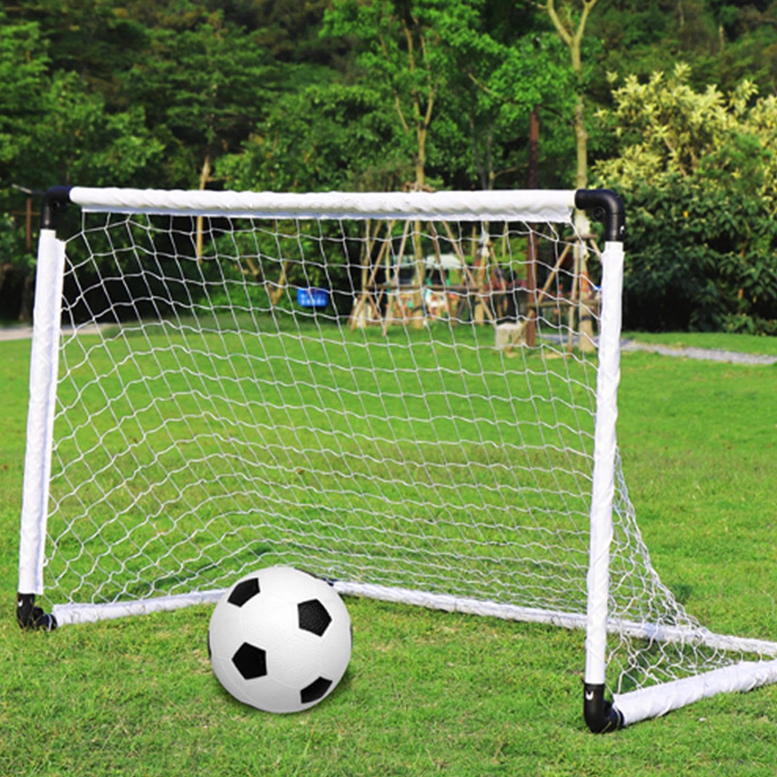 Porta da calcio per bambini, pompa per palloni, calcio, graziosa porta da calcio per giovani, rete per pratica, borsa per il trasporto, attrezzatura da gioco portatile per bambini all'aperto per